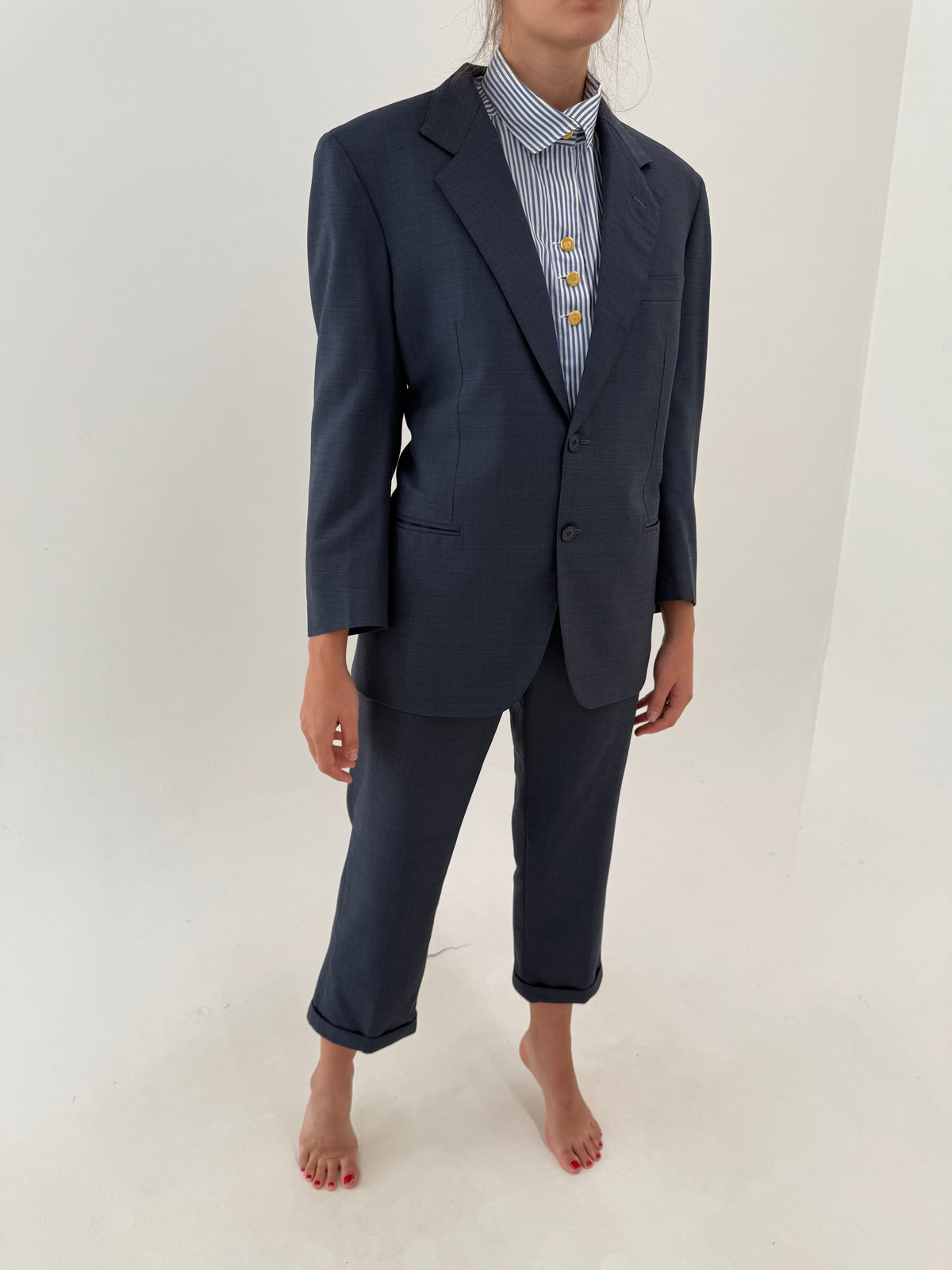 Costum high end sartorial italian din cea mai fină stofita de lana