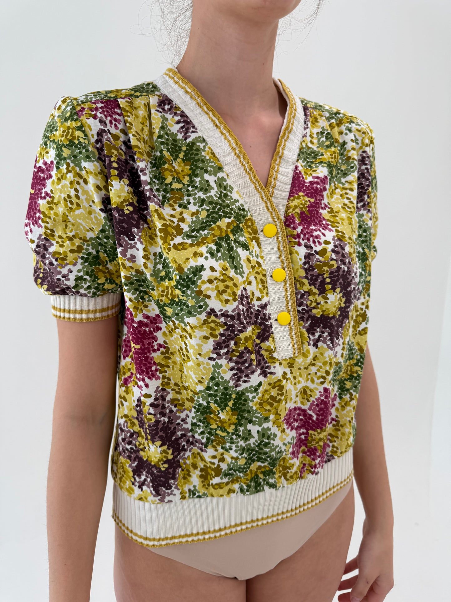 Top vintage italian cu influențe casual chic din bumbac excepțional