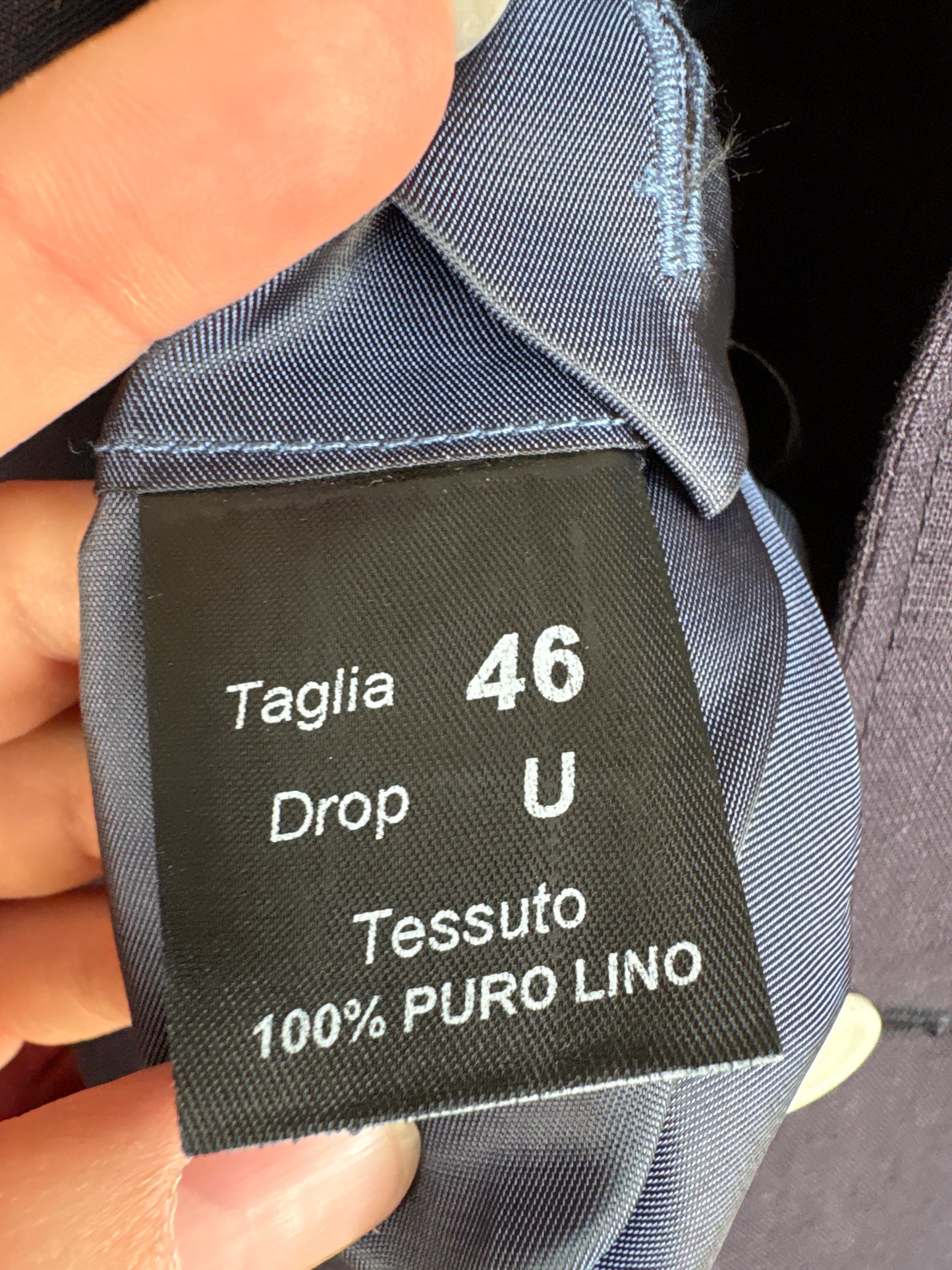 Sacou italian din in pur Navy blue în croi actual tall