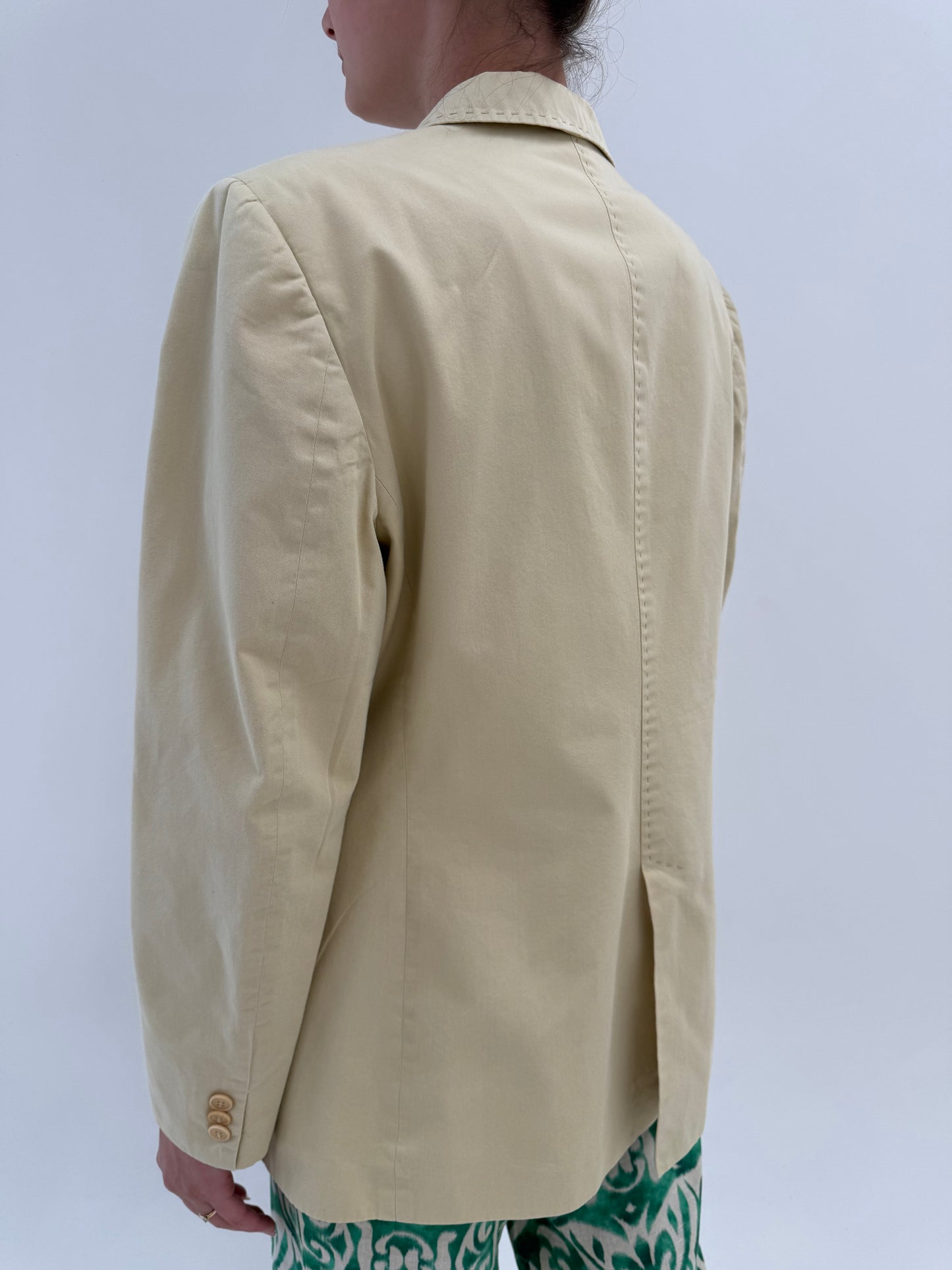 Sacou camel Burberry de vară din bumbac în croi actual