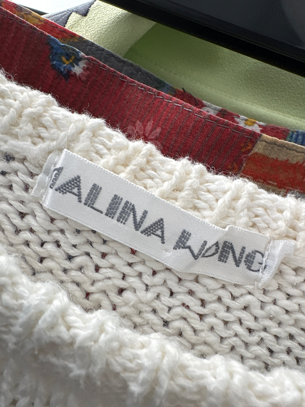 Pulover de designer vintage din tricot de in și bumbac de gramaj mare în culori tari