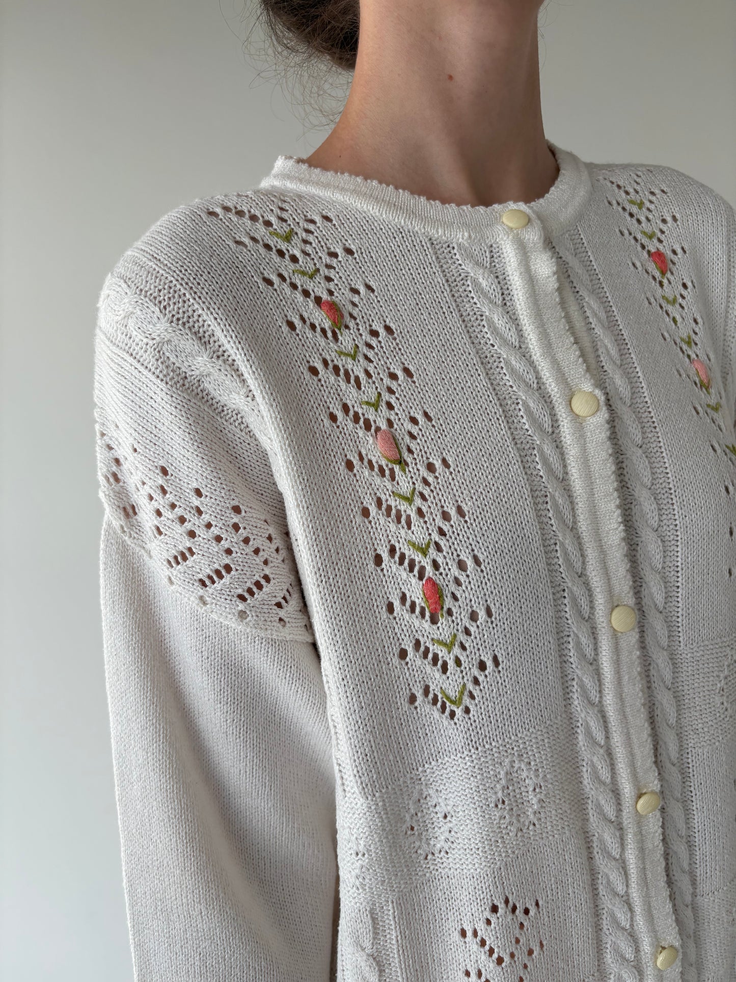 Cardigan vintage cu broderie manuală 3D
