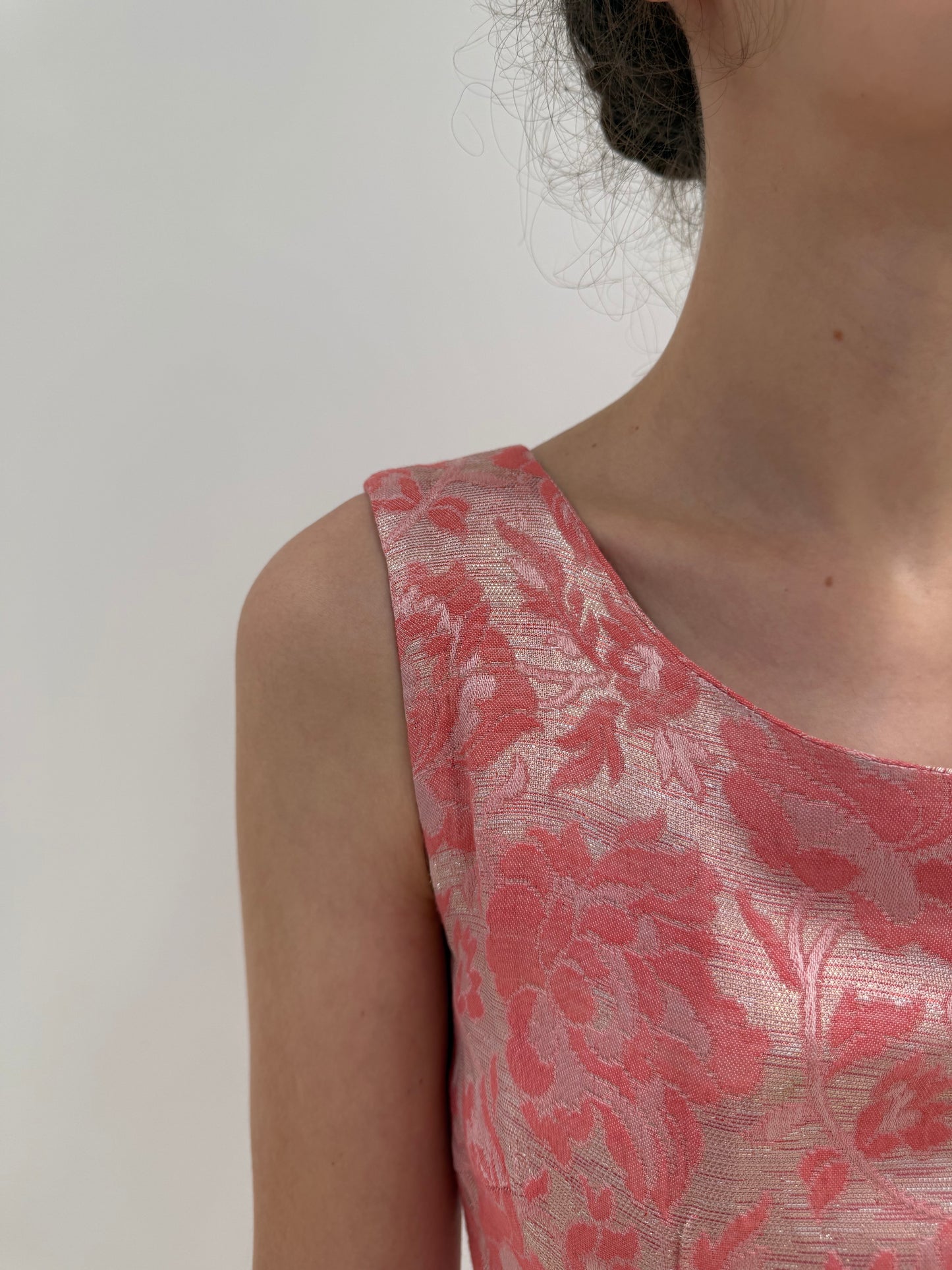 Rochie Old vintage early 60s din jacquard de mătase naturală