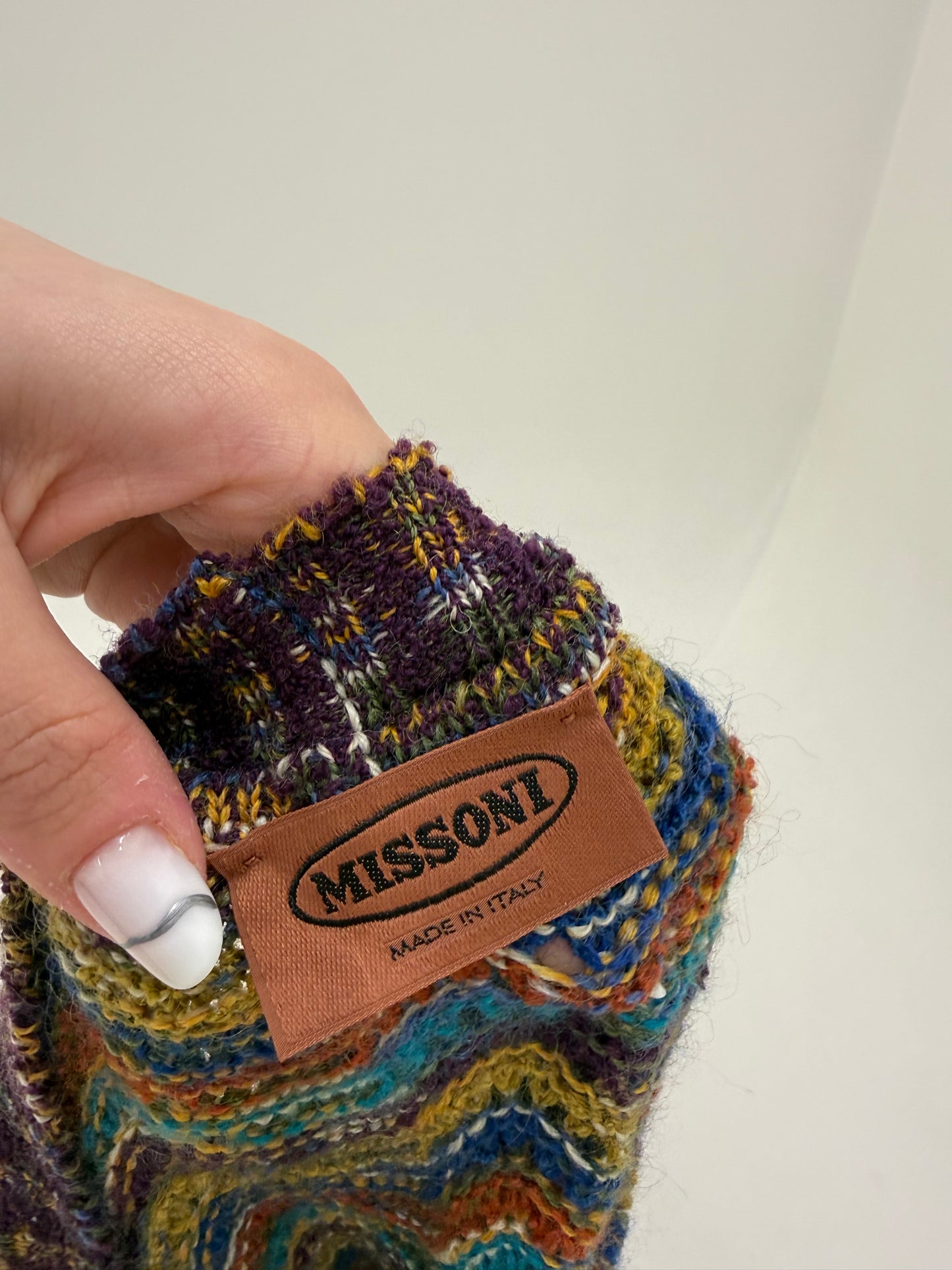 Cardigan Missoni vintage excepțional din jerse dantelat multicolor