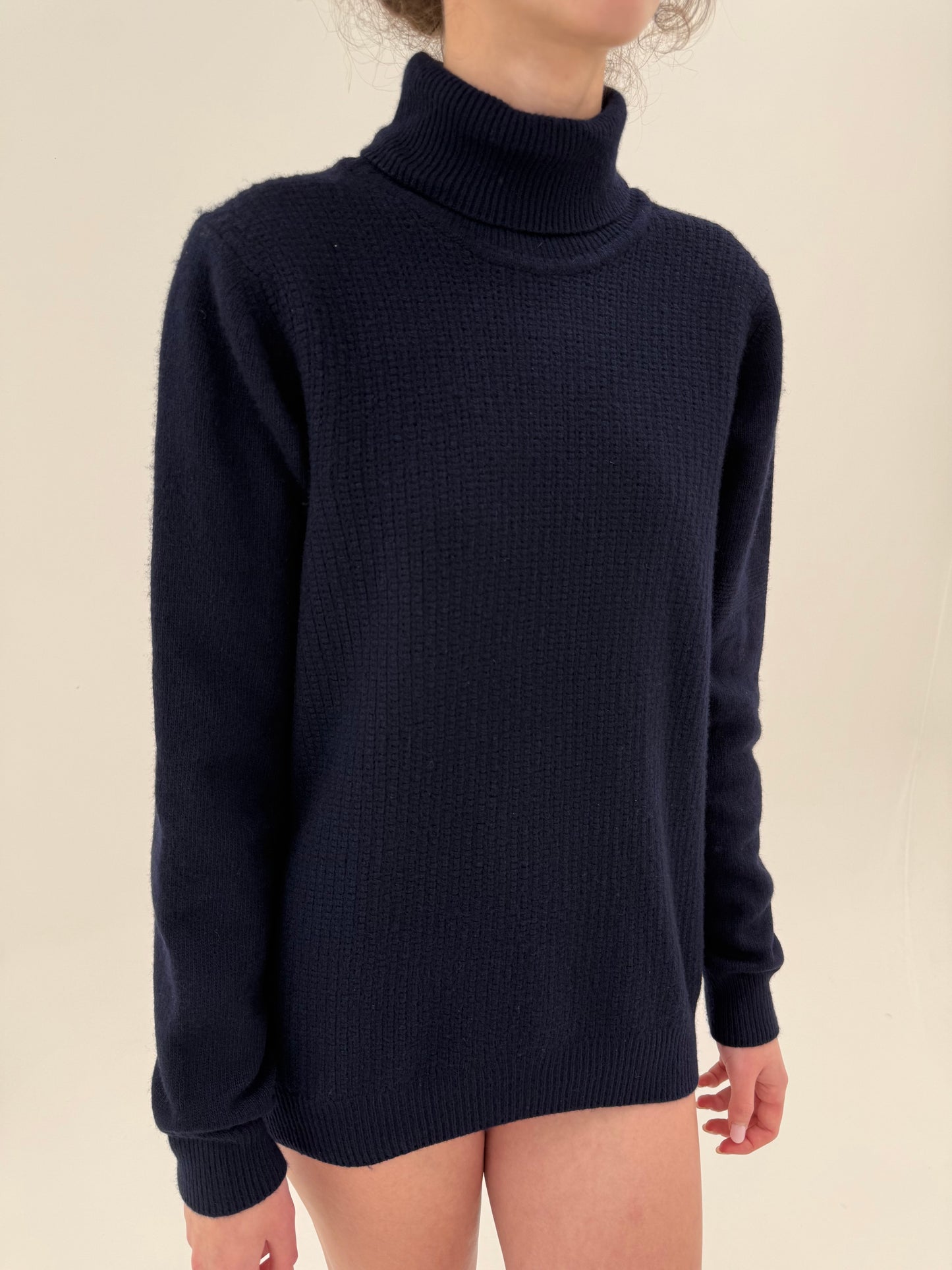 Maleta Navy groasă excepțională din lana extrafina și cașmir