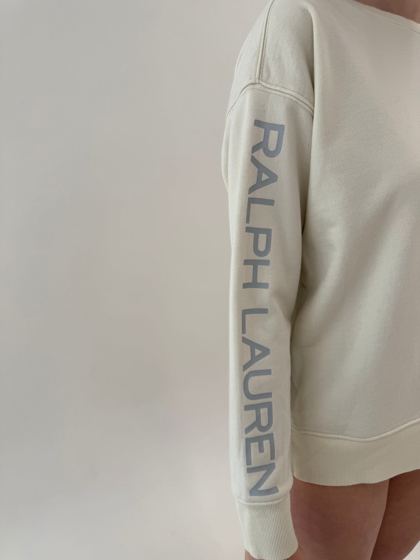 Bluză sport Ralph Lauren off white din material excepțional în croi oversized