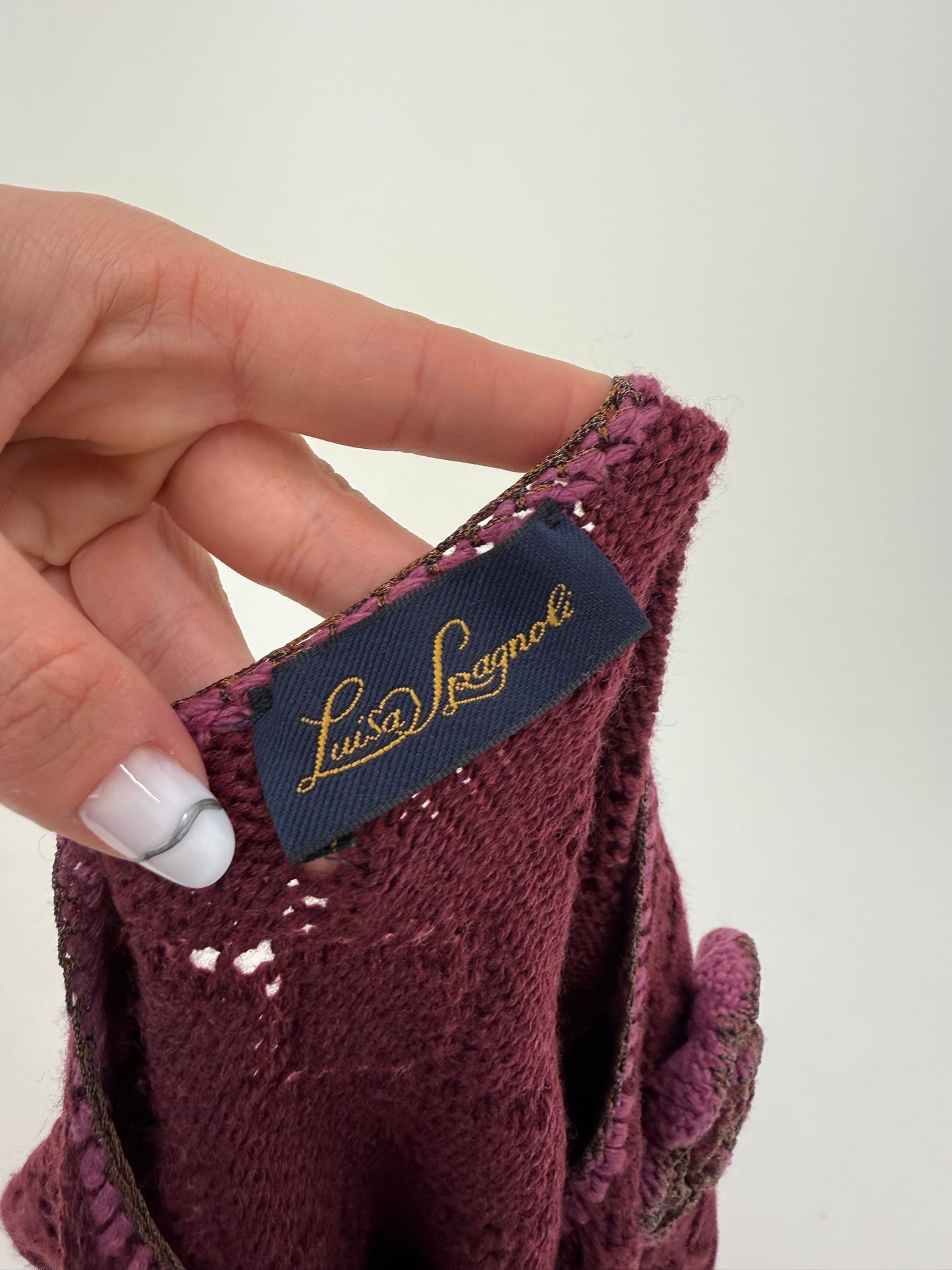 Cardigan luxury Luisa Spagnoli tip macrame cu mânecă 3/4