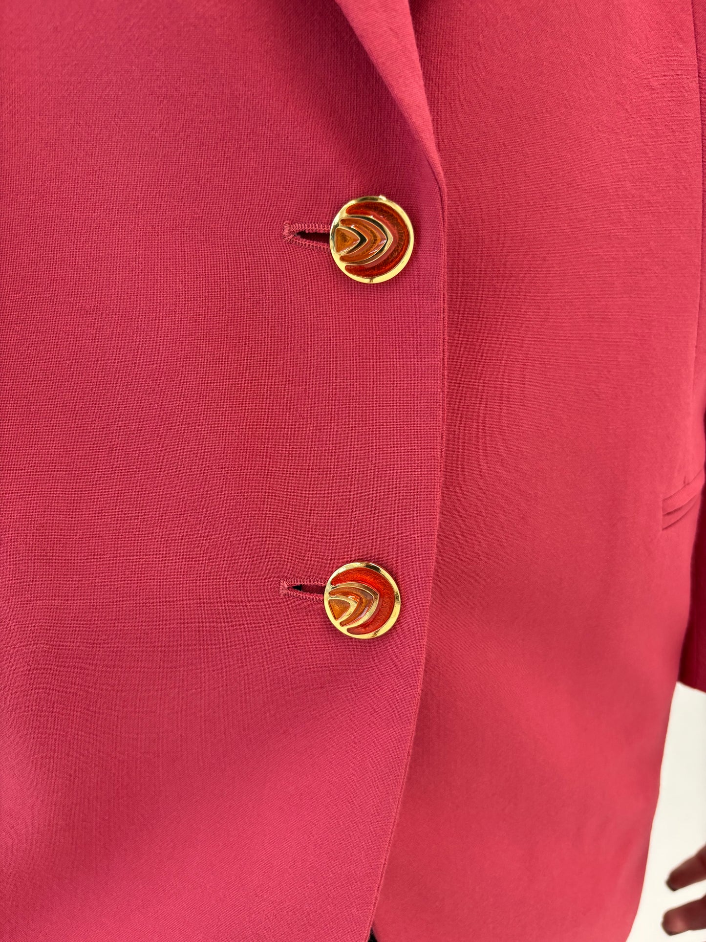 Sacou vintage petite rouge pink din lana extrafina