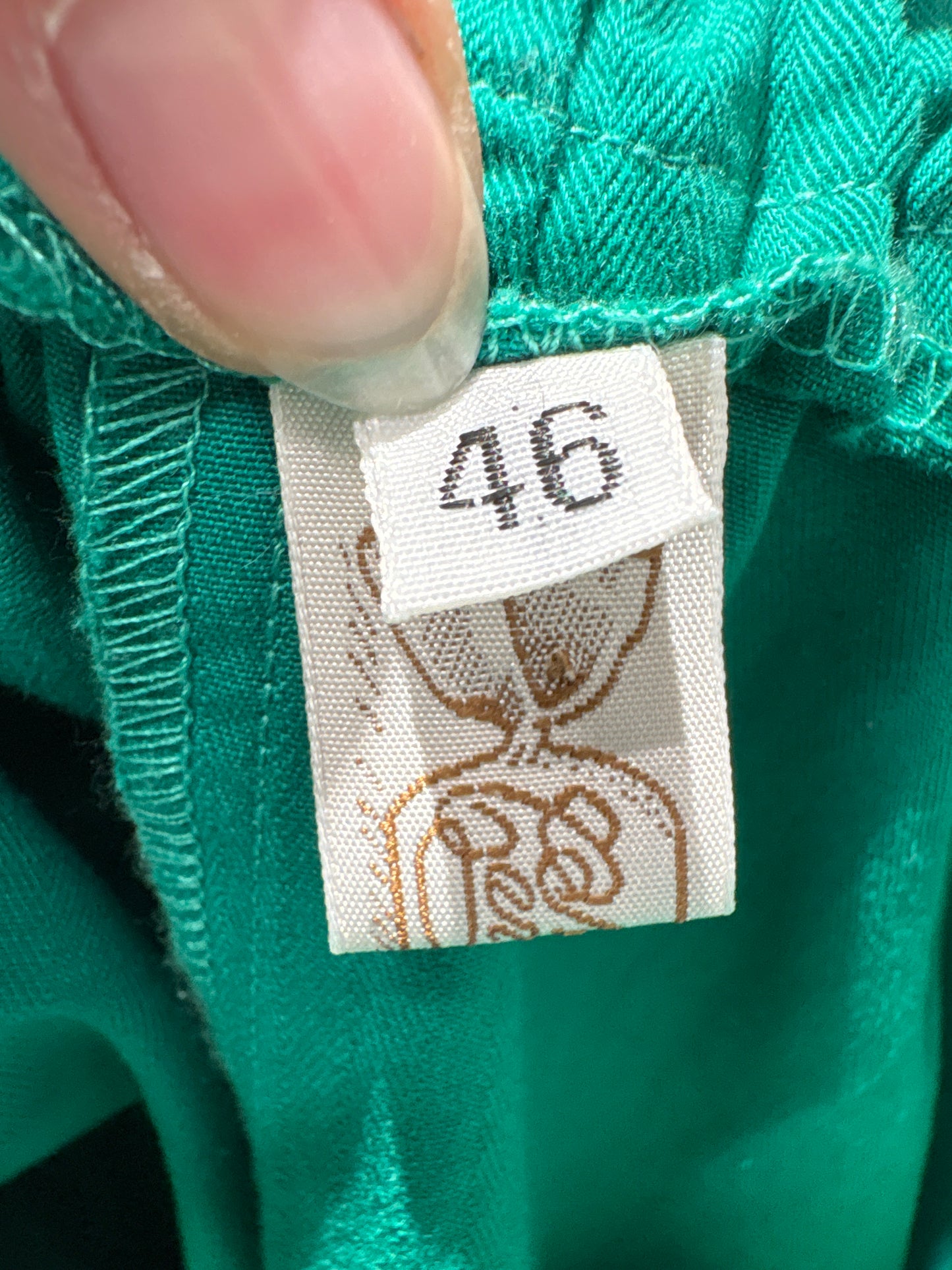 Pantaloni vintage din pânză cu talie ultra înaltă elastică