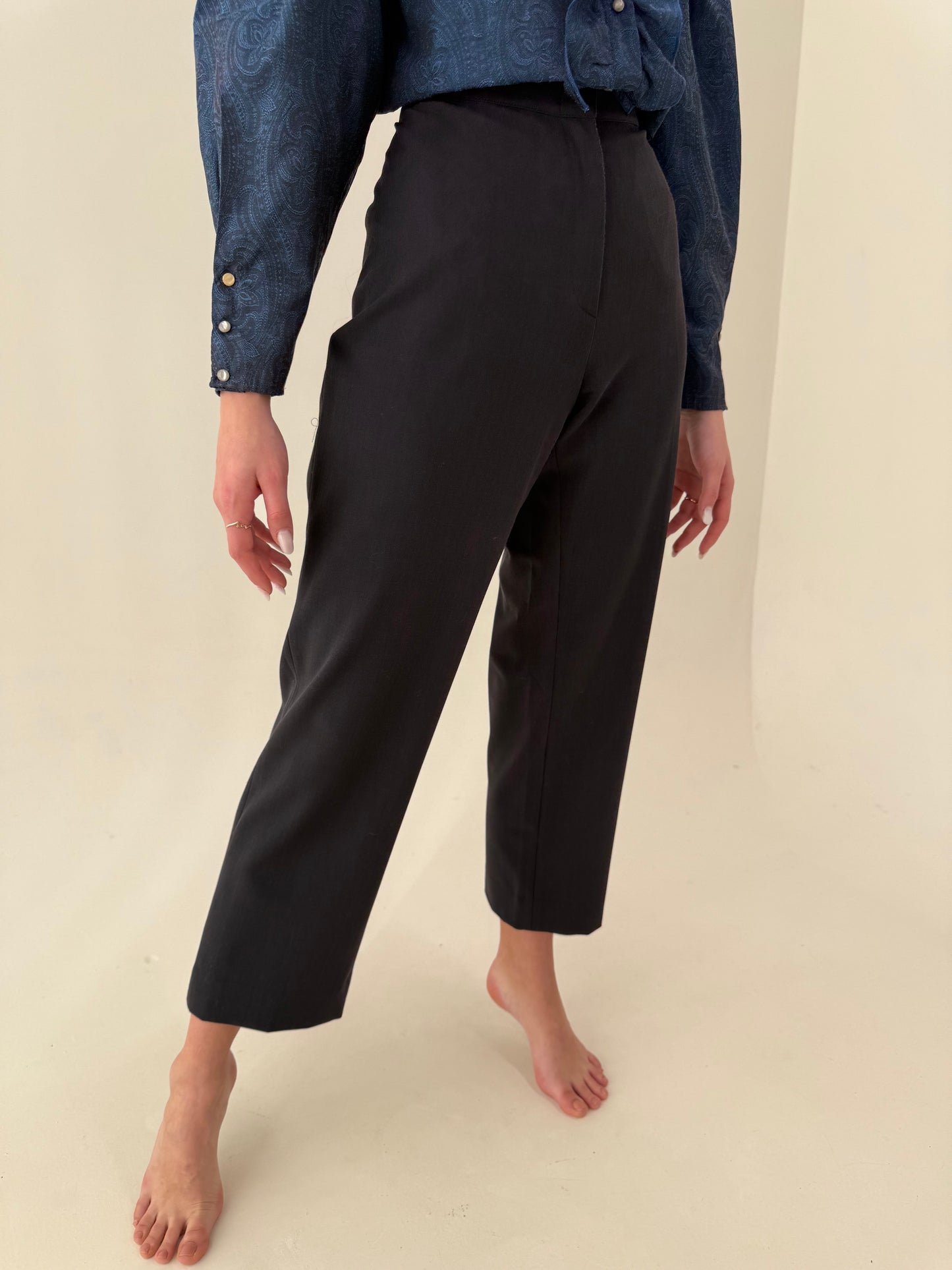 Pantaloni business premium țigaretă din lanita extrafina subțire de primăvară