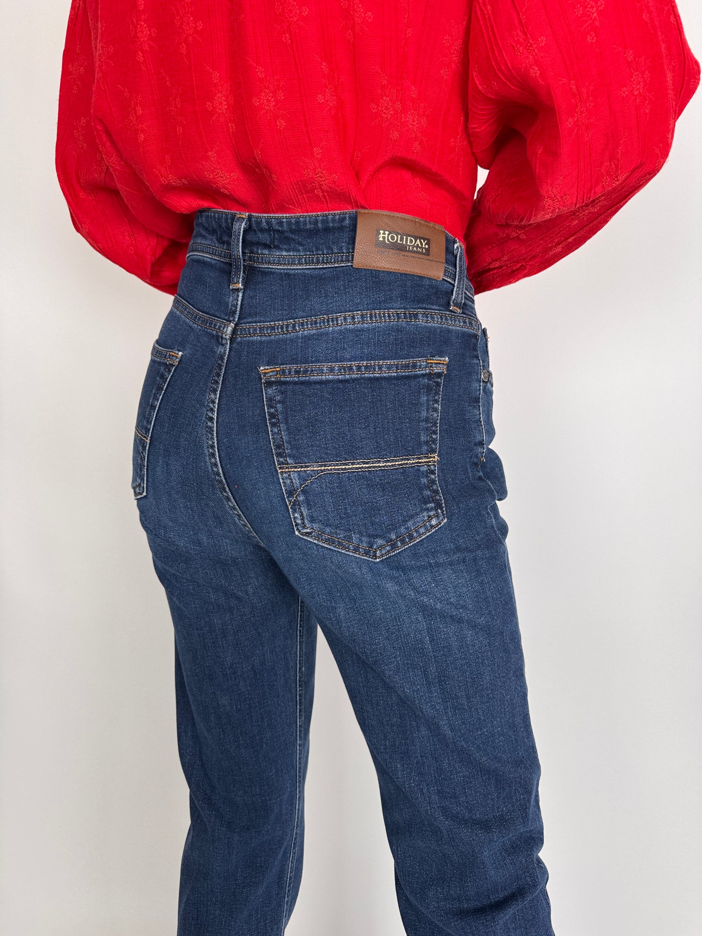 Jeanși premium modelatori darker classic wash cu talie înaltă