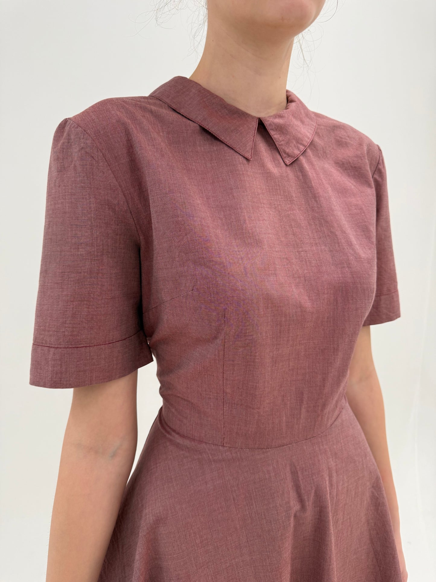 Rochie high end italiană rosewood din poplin excepțional luxury de bumbac