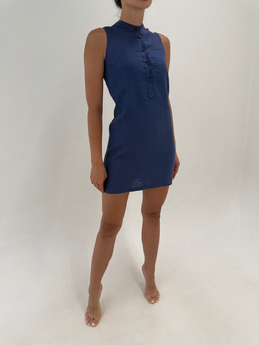 Rochie Fendi nouă cu etichetă jeans blue din in premium vintage anii 90 de arhivă / colecție