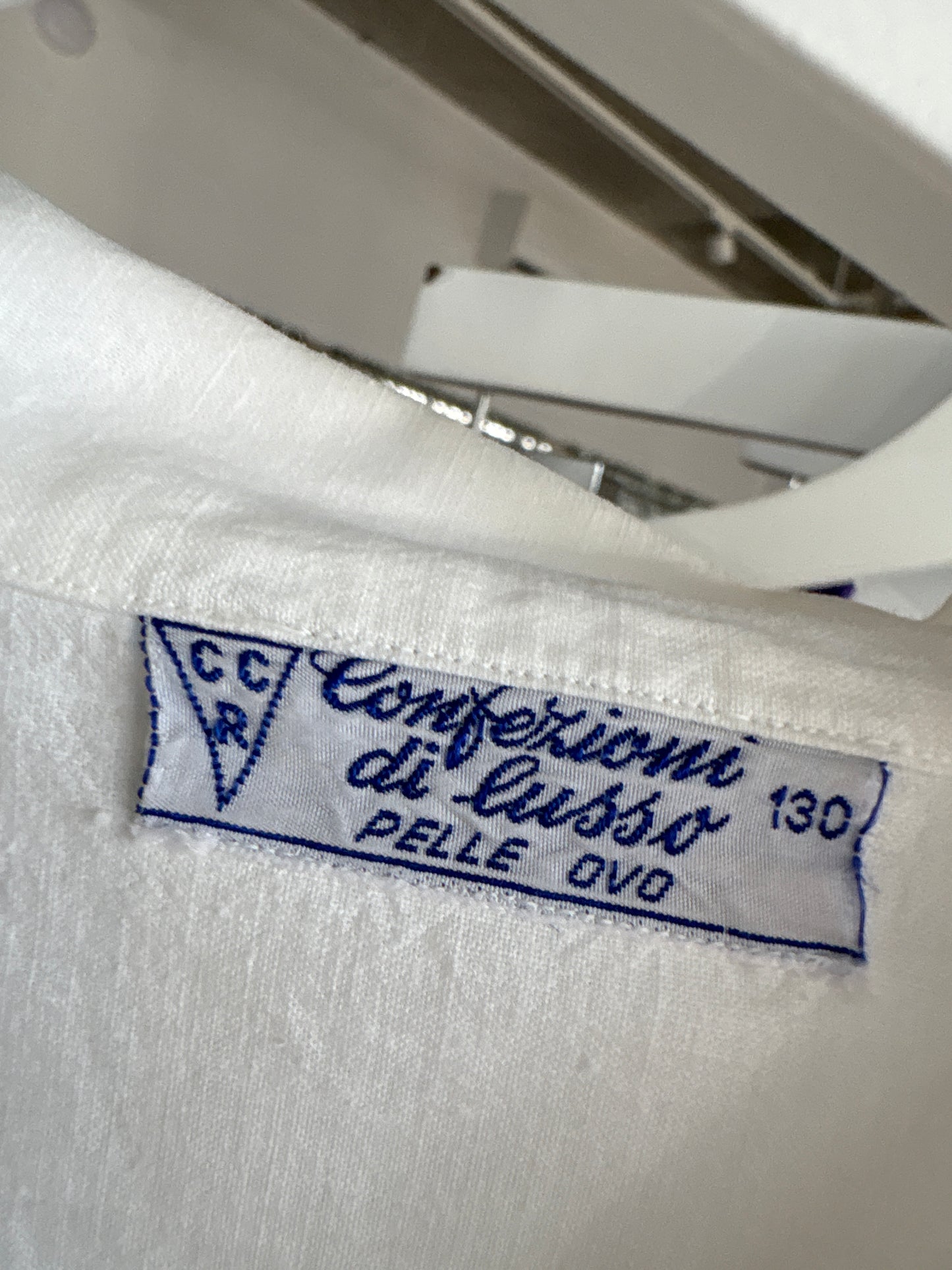 Rochie Old vintage italiană din pânză excepțională de in și bumbac cu broderie manuală