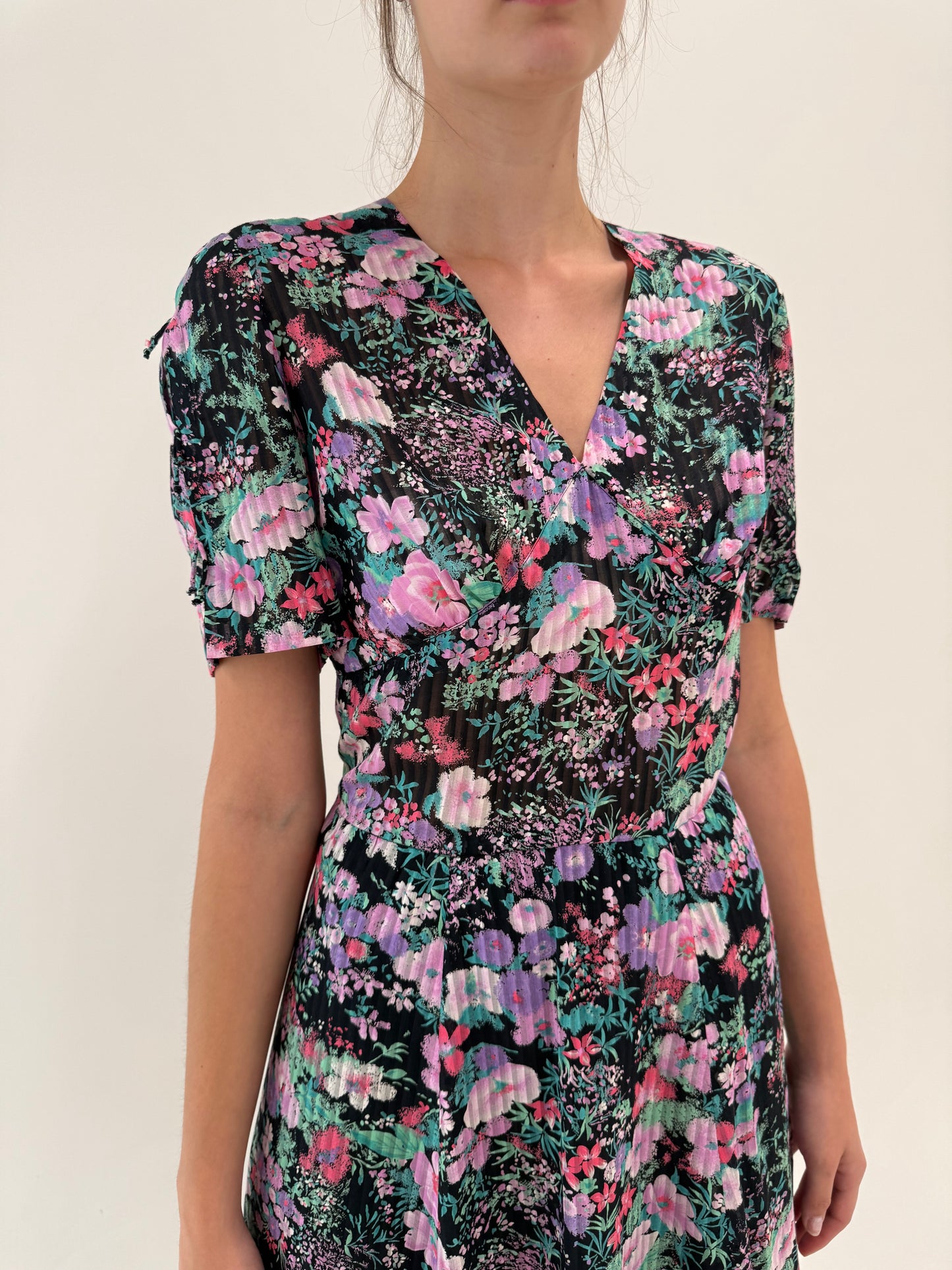 LBD vintage maxi în croi de ani 50 cu talie ultra înaltă marcată