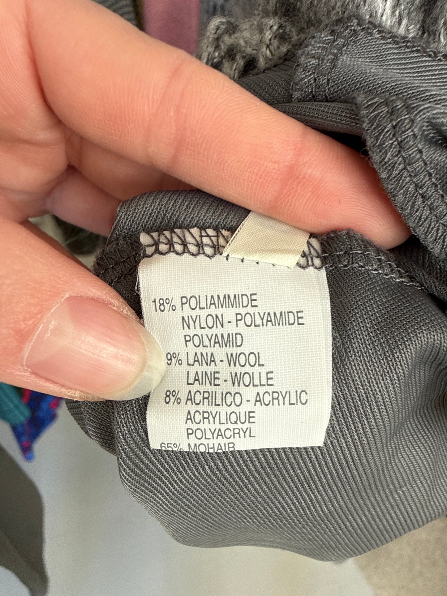 Fustă italiană din lanita macrame light gray