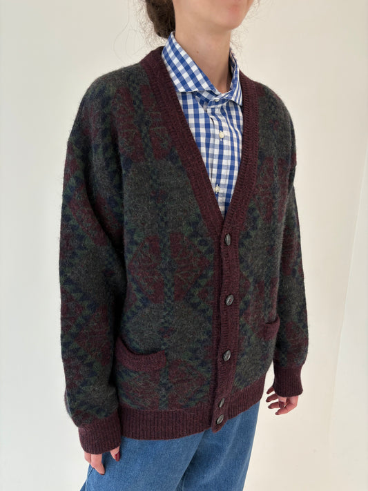 Cardigan tip jachetă din alpaka cu lana în culori superbe