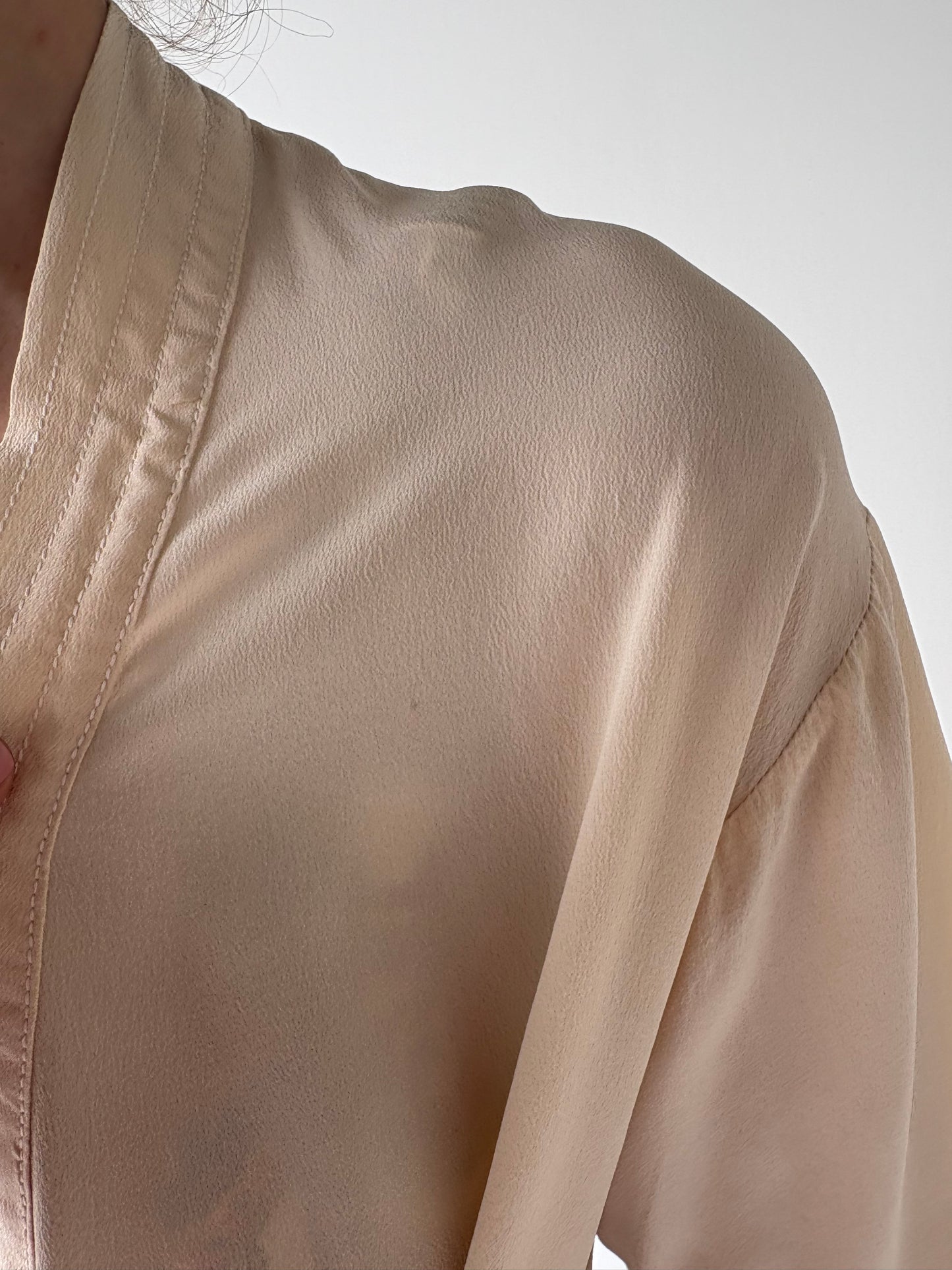 Halat / Top din mătase naturală luxury Guy Laroche cu influențe de kimono