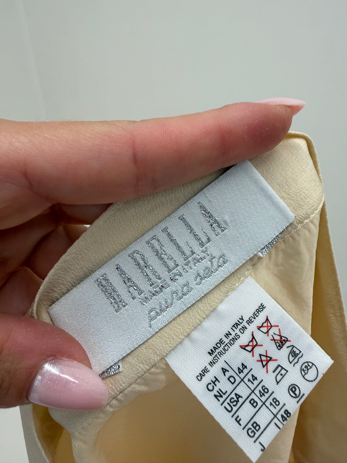 Fustă light nude Marella by Max Mara din mătase naturală