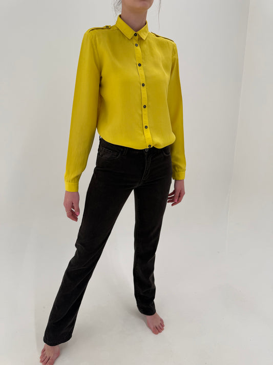 Jeans tall luxury Trussardi din bumbac cu lyocell