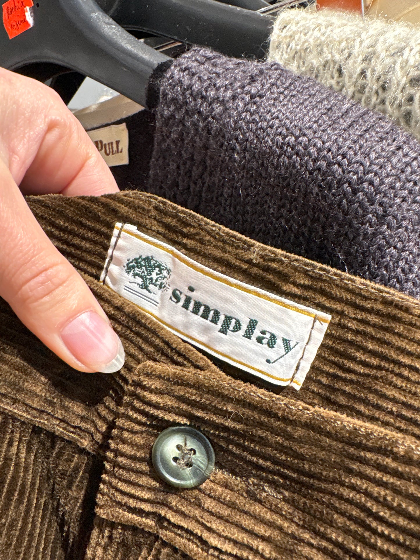 Corduroys tall chocolate brown vinatge cu pense