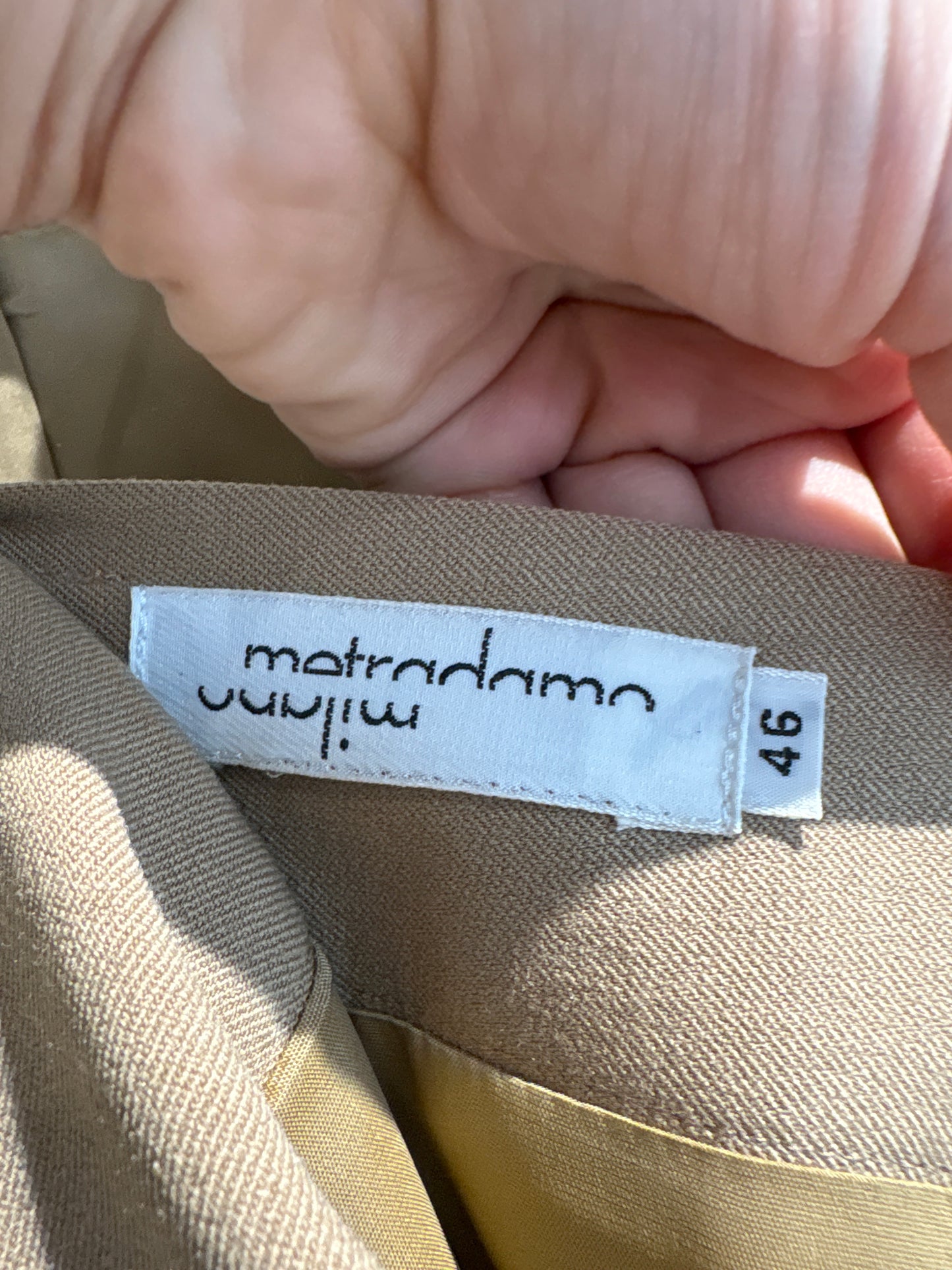 Fustă high end camel din stofă de lana extrafina ușor structurată strech