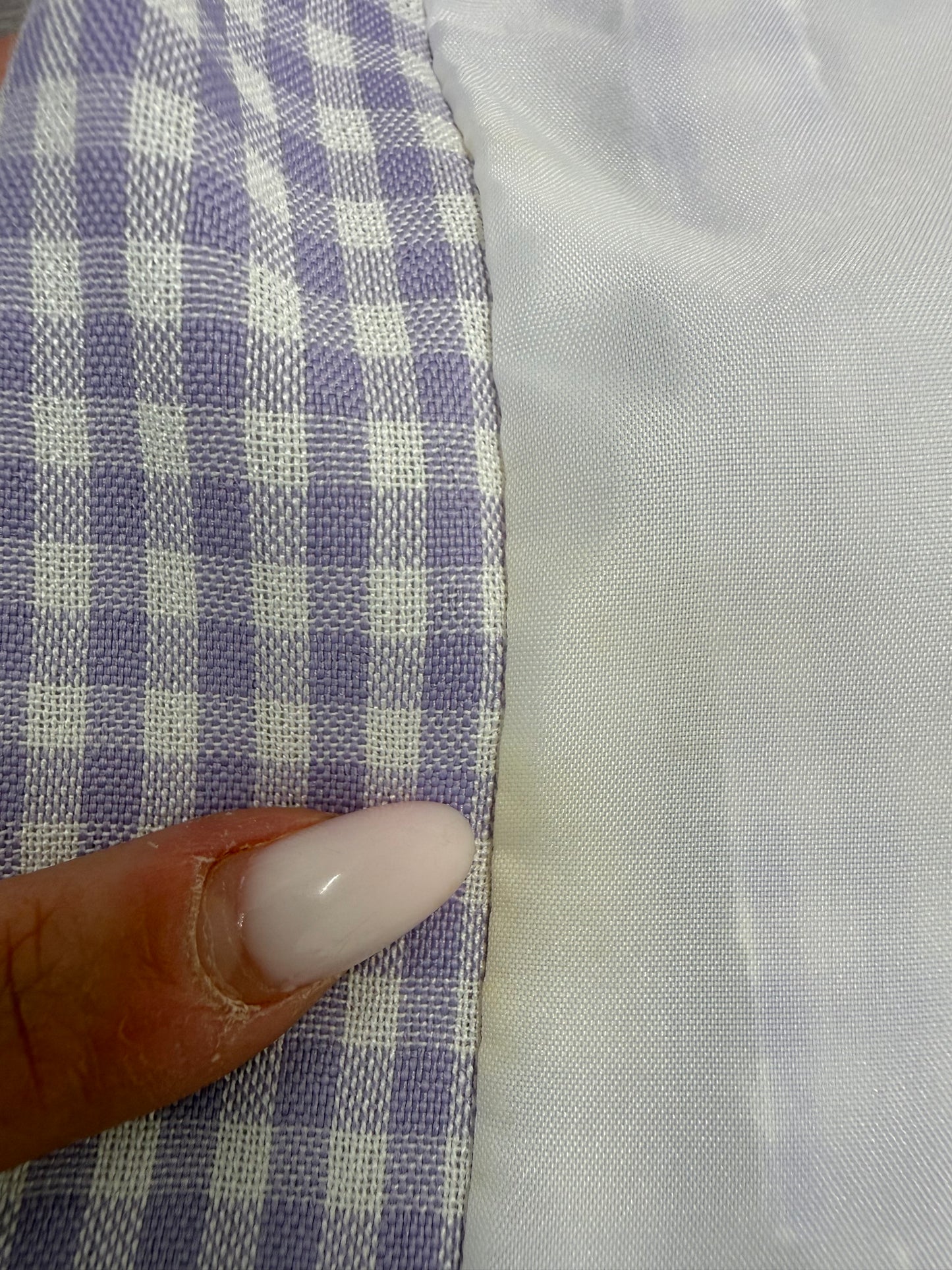 Sacou gingham de vară lavandă din pânză moale