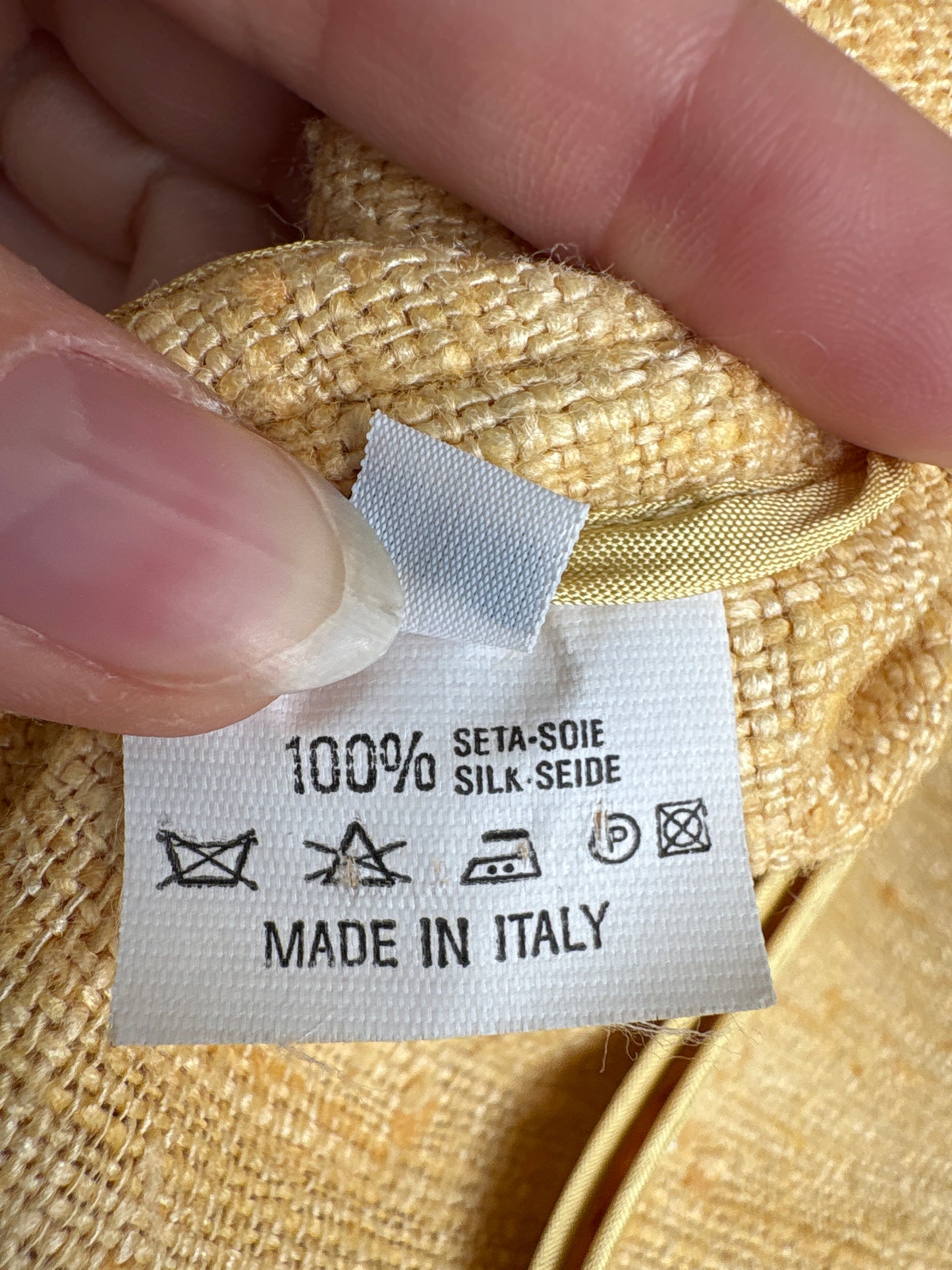 Sacou camel din țesătură de mătase naturală raw