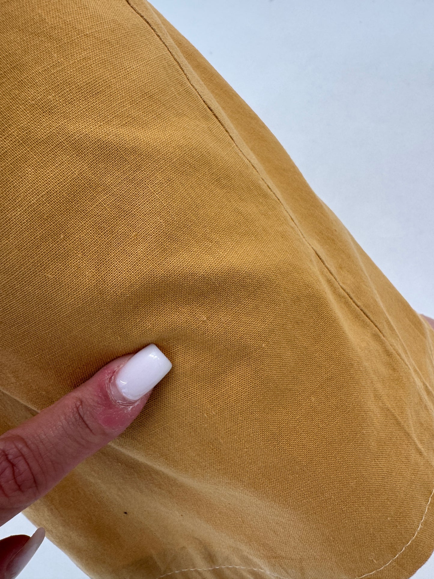 Costum camel vintage din canvas moale de bumbac cu pantaloni palazzo