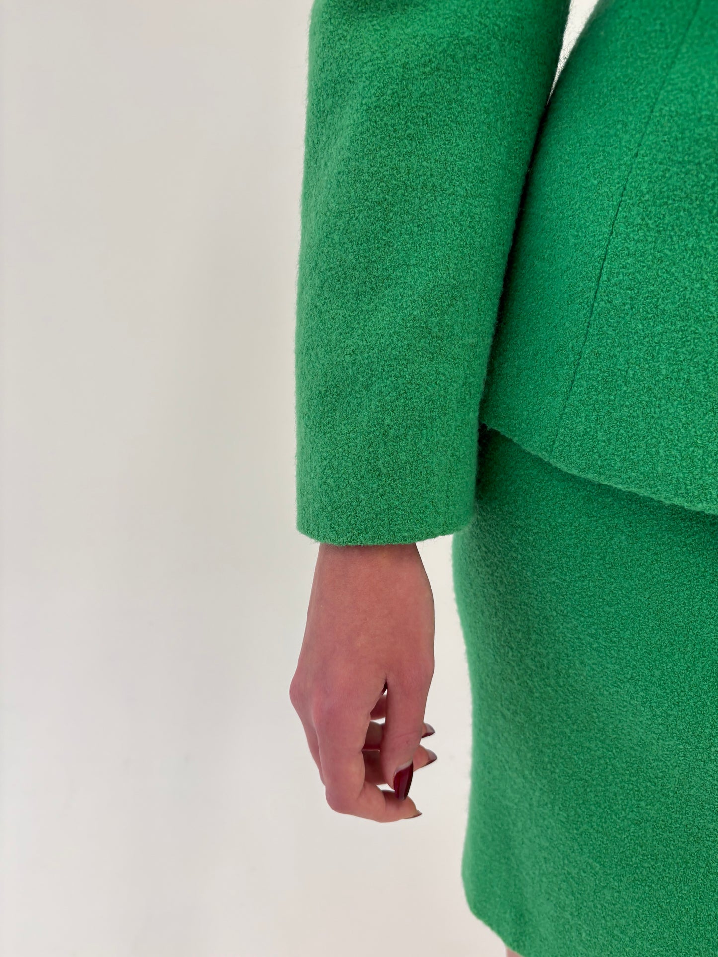 Deux piece in stop Chanel verde smarald luxury italian din boucle