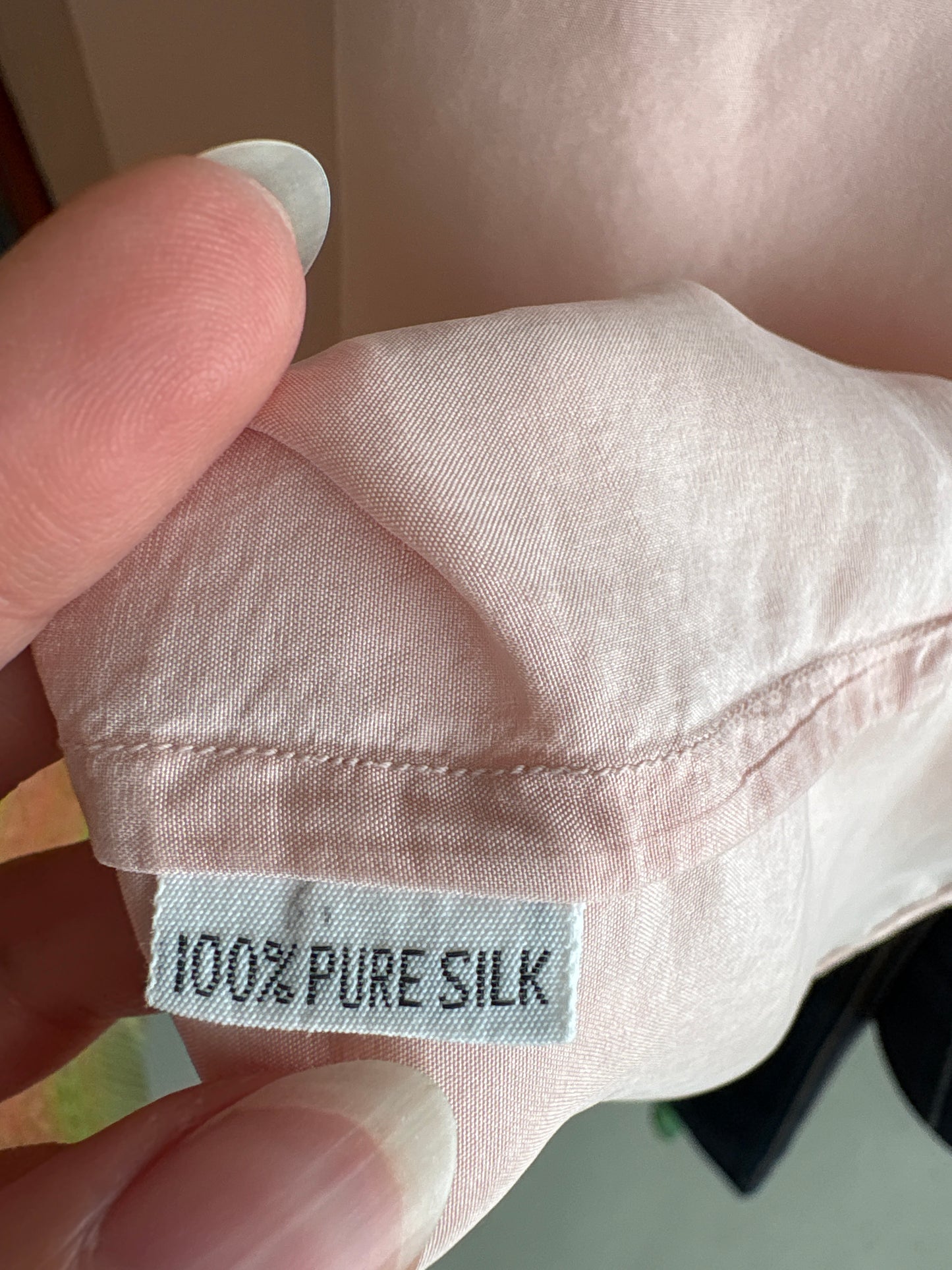 Top dusty pink din mătase naturală
