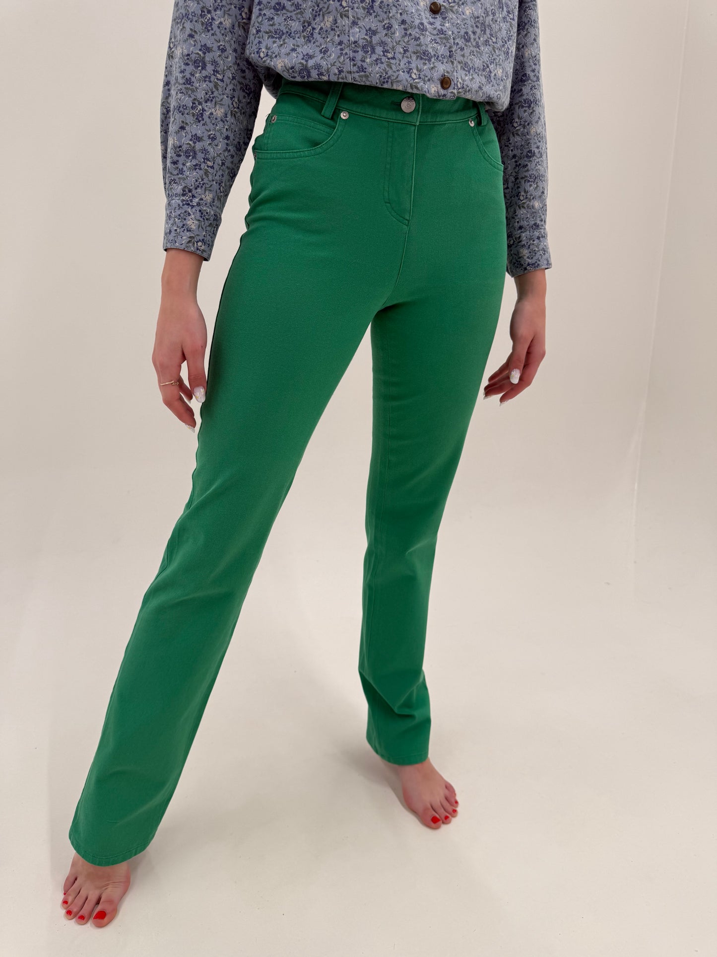 Jeans tall verde smarald luxury Madeleine ultra confort modelatori