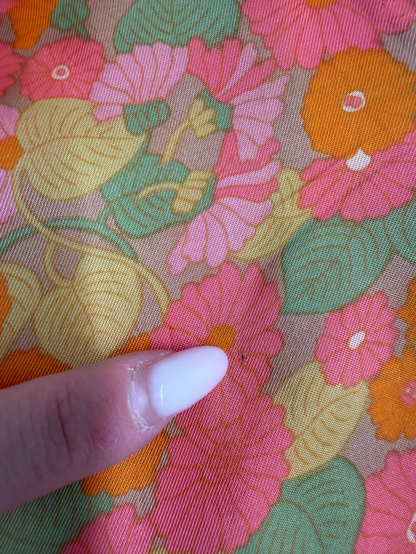 Rochie old vintage anii 60 în culori superbe din mix de mătase naturală