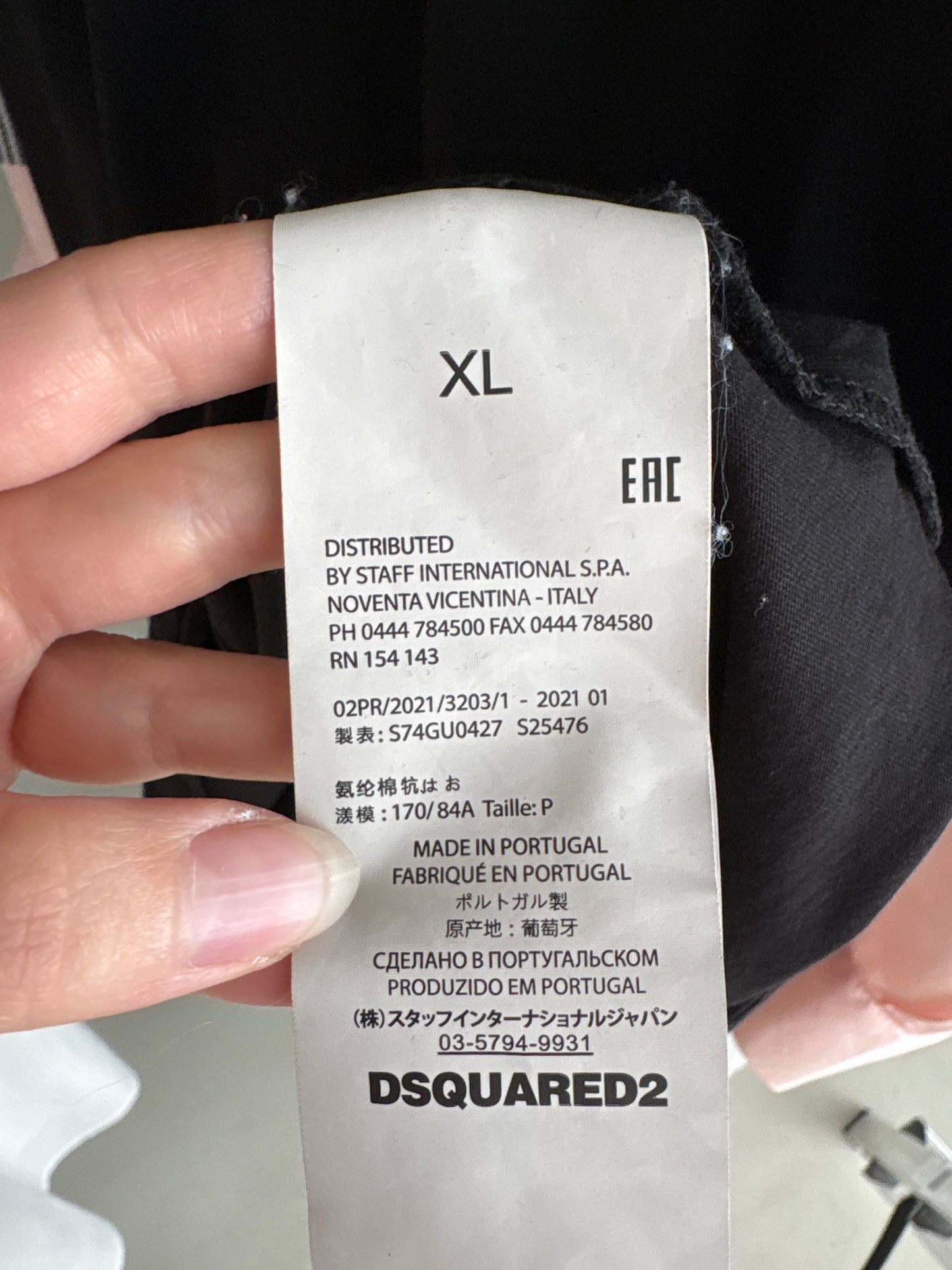 Top negru Dsquared din bumbac premium de gramaj mare