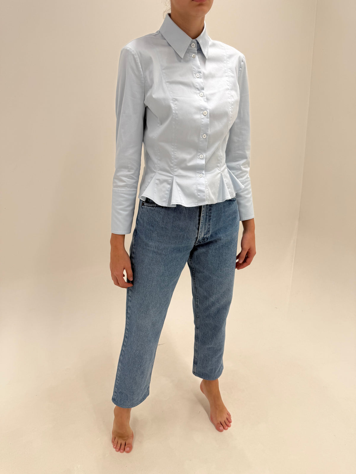 Jeans Valentino vintage din denim gros clasic wash cu talie ultra înaltă mom fit