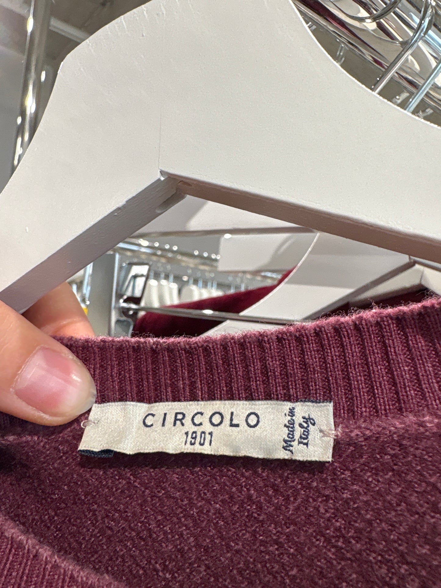 Pulover dark burgundy din lana merino extrafina de gramaj mare