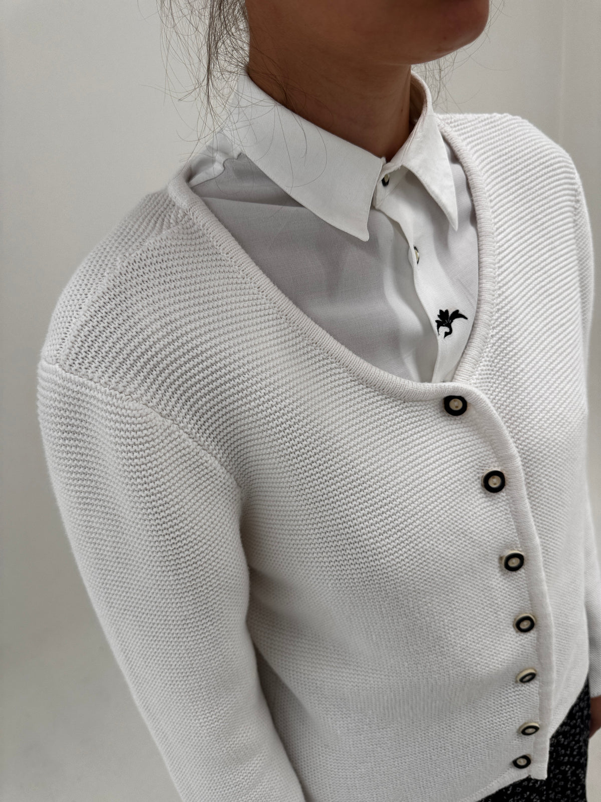 Cardigan tip jachetă vintage din bumbac premium de gramaj mare