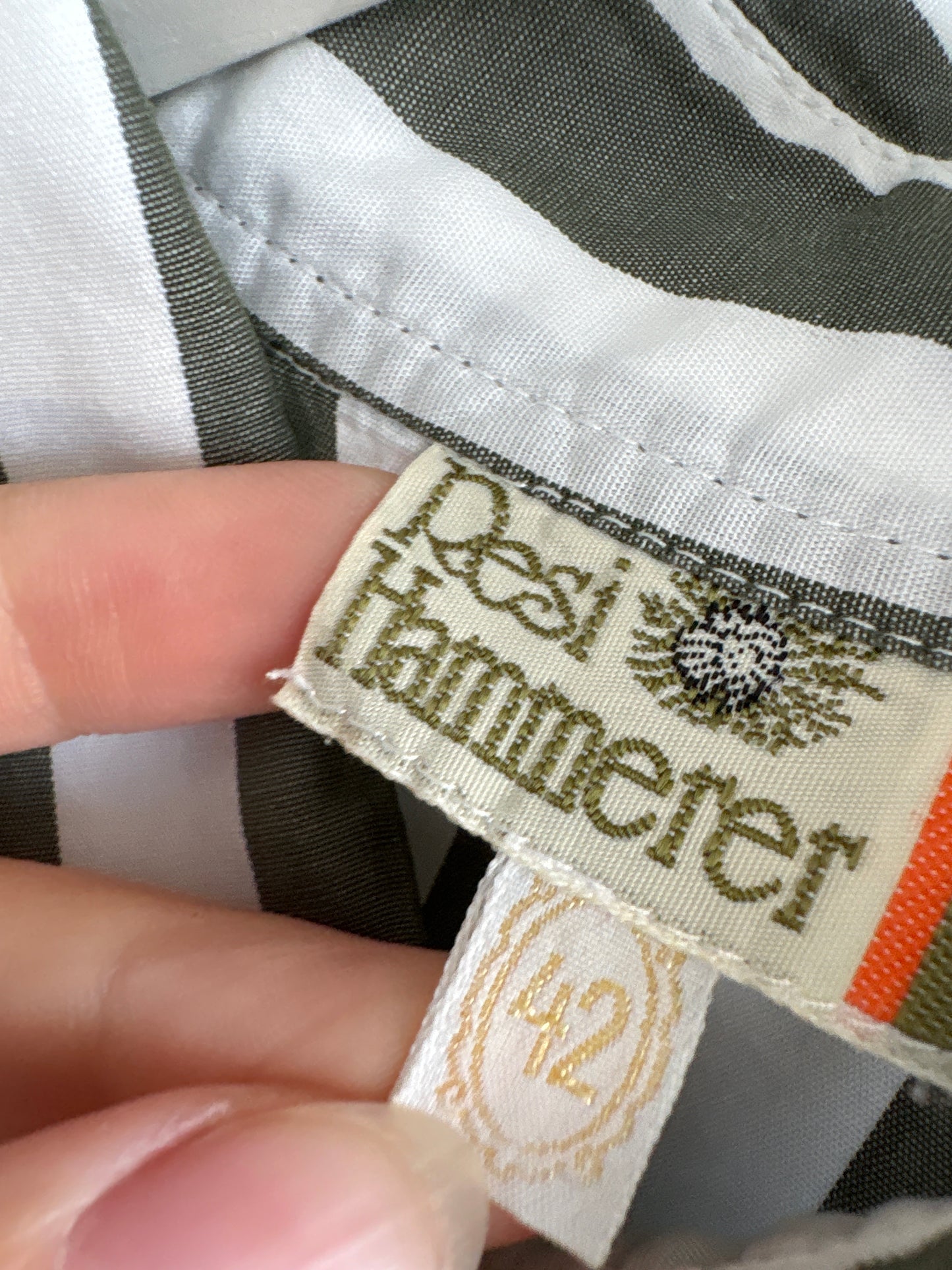 Cămașa vintage în dungi din bumbac premium în croi lejer