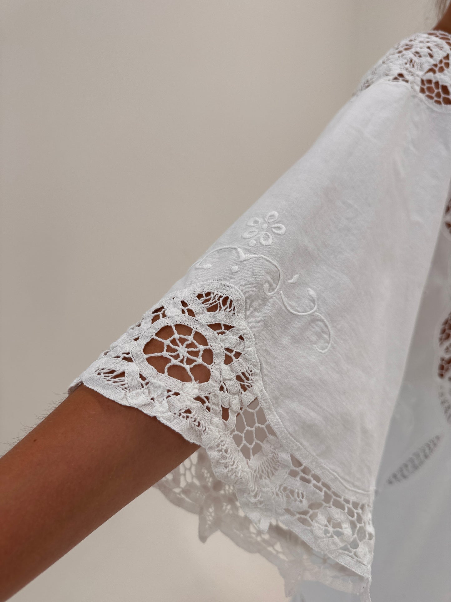 Set bijuterie din pânză de bumbac cu macrame lucrat manual