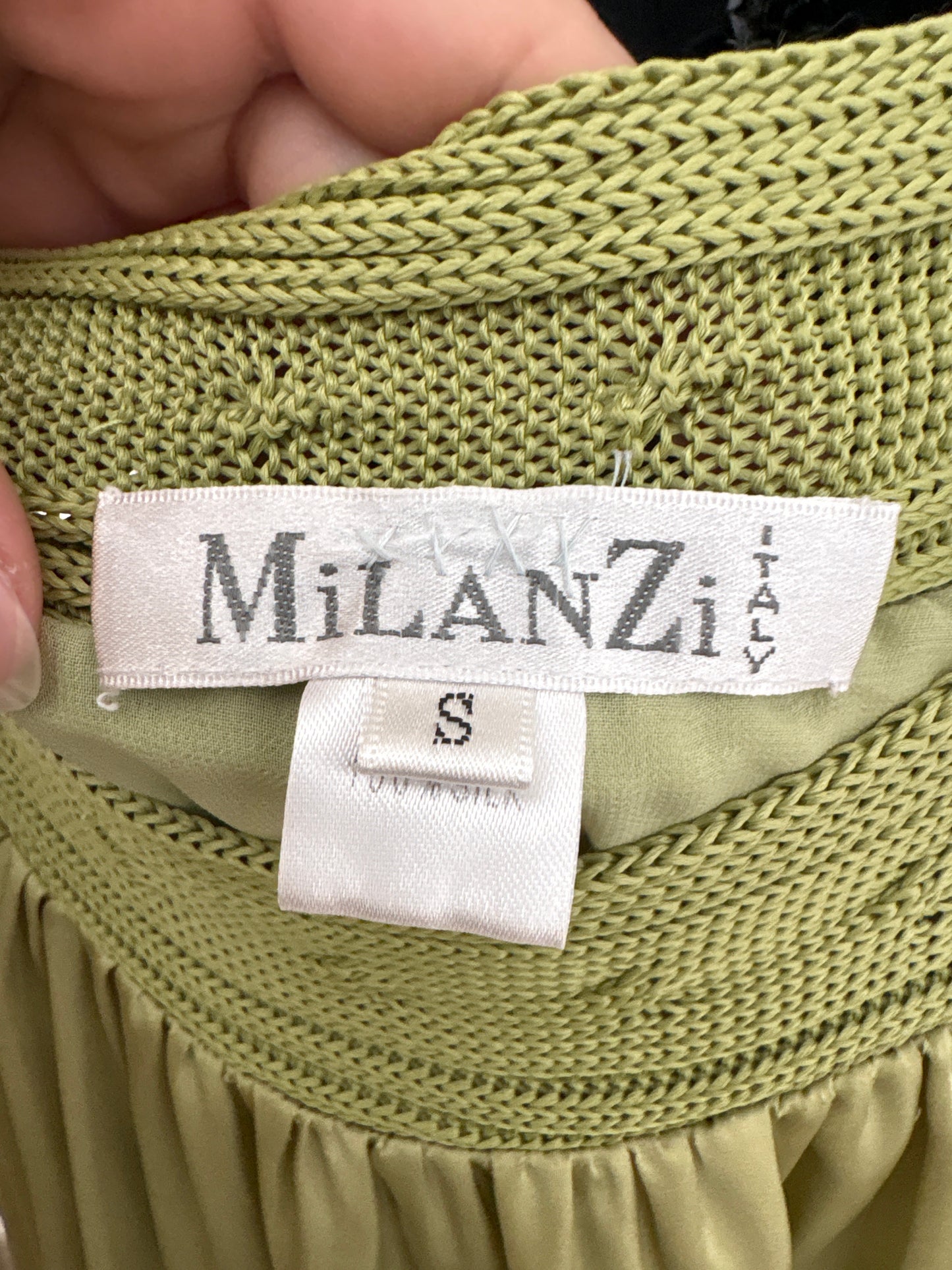 Rochie ultra chic italiană din mătase naturală verde crud