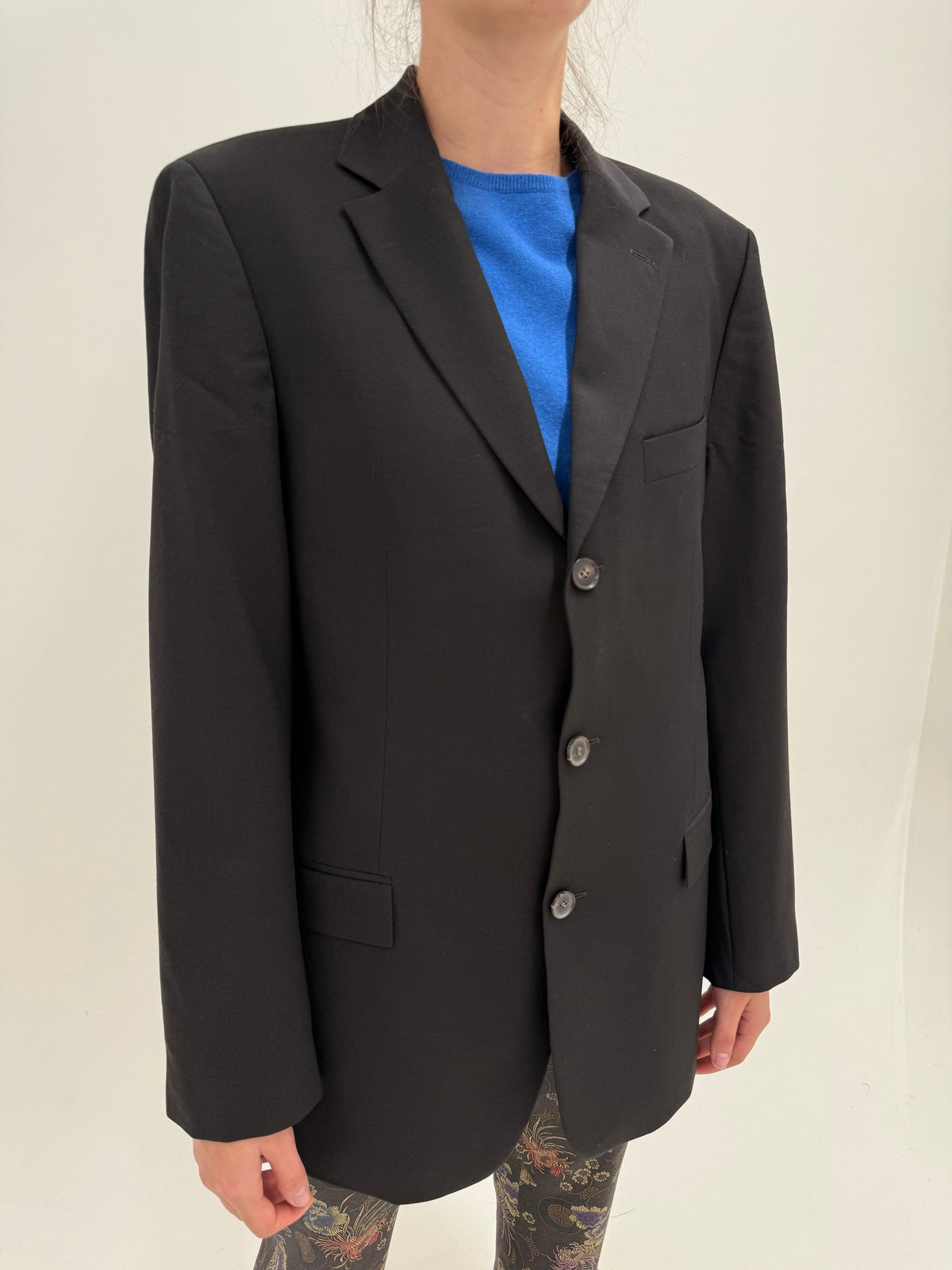 Sacou tall Hugo Boss dark brown din lana extrafina în croi actual