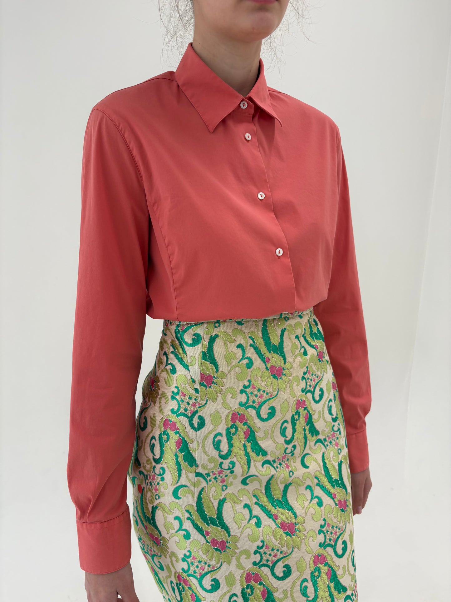 Cămașa Loro Piana din poplin ultra confort salmon Pink