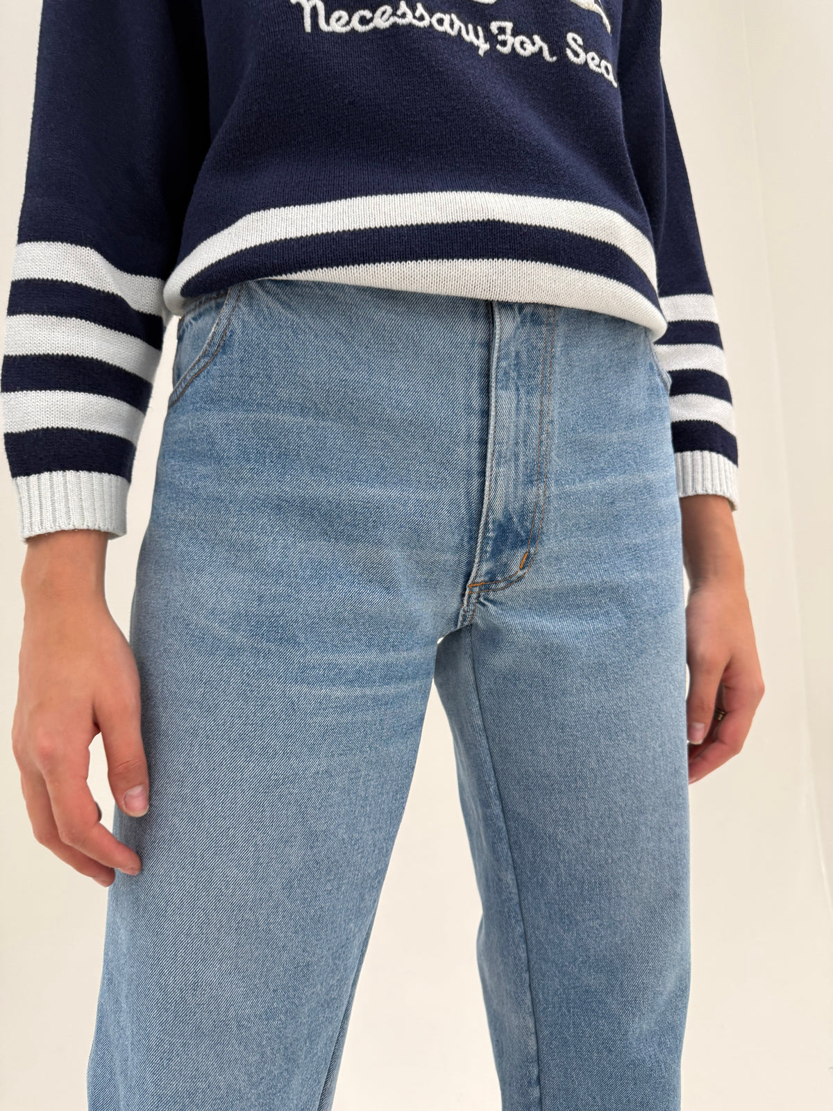 Jeans vintage petite classic wash din jeans vintage gros premium