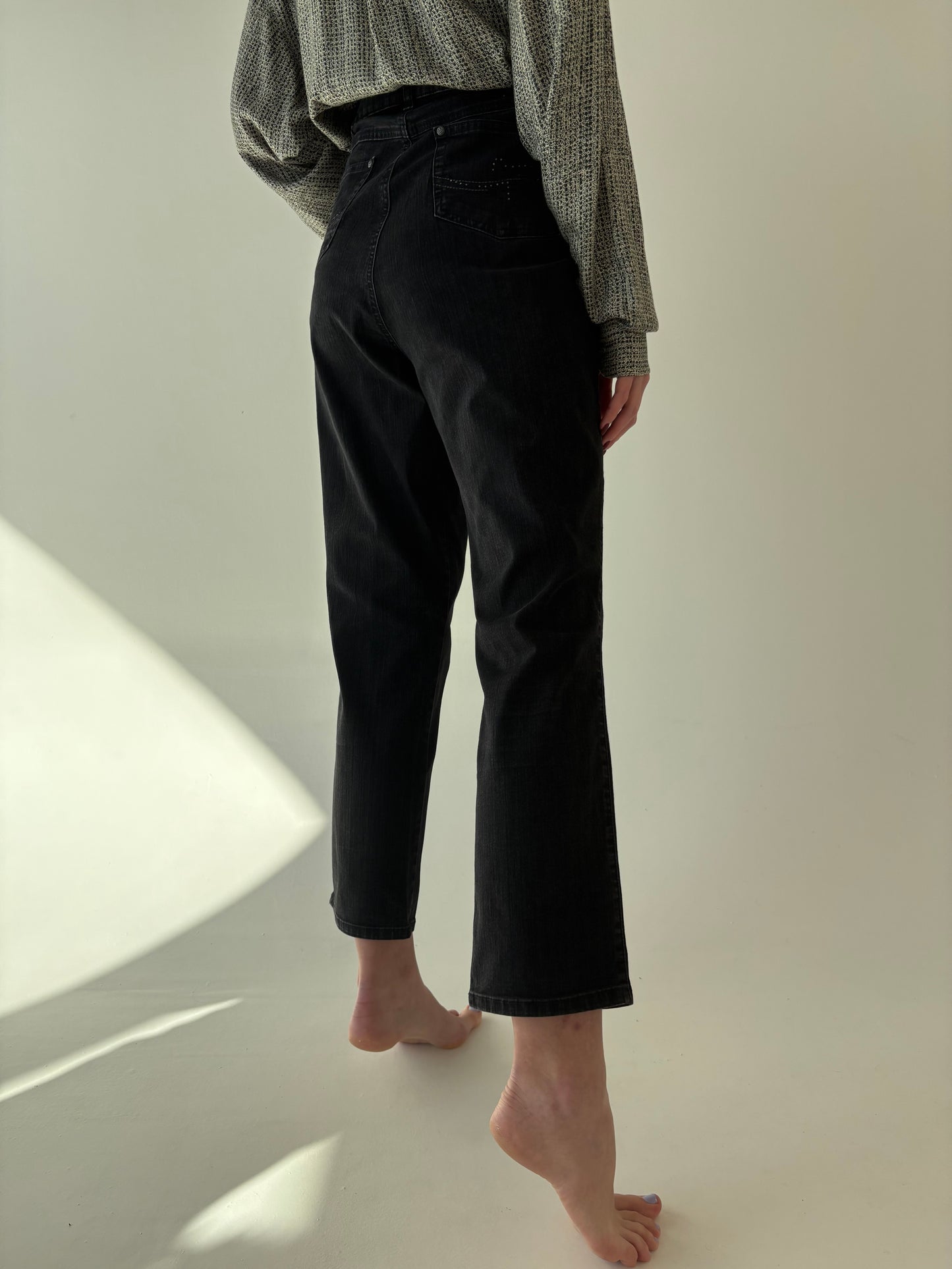 Jeans vintage ultra confort modelatori cu talie înaltă