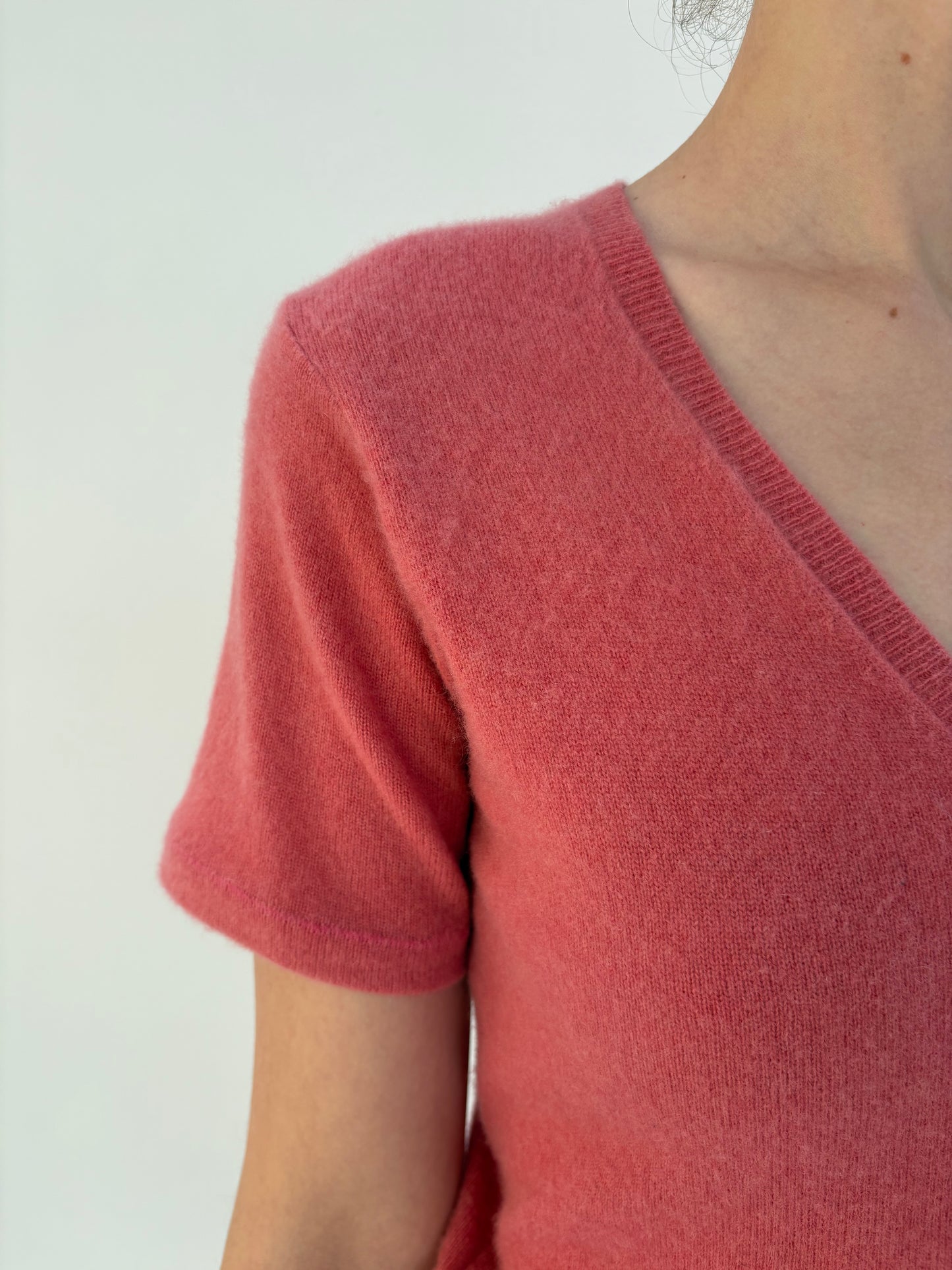 Top din cașmir multiply salmon pink