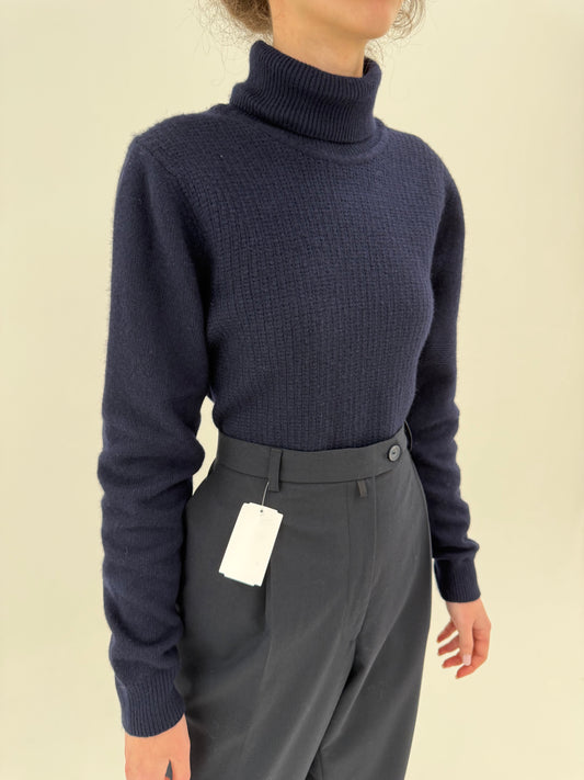 Maleta Navy groasă excepțională din lana extrafina și cașmir