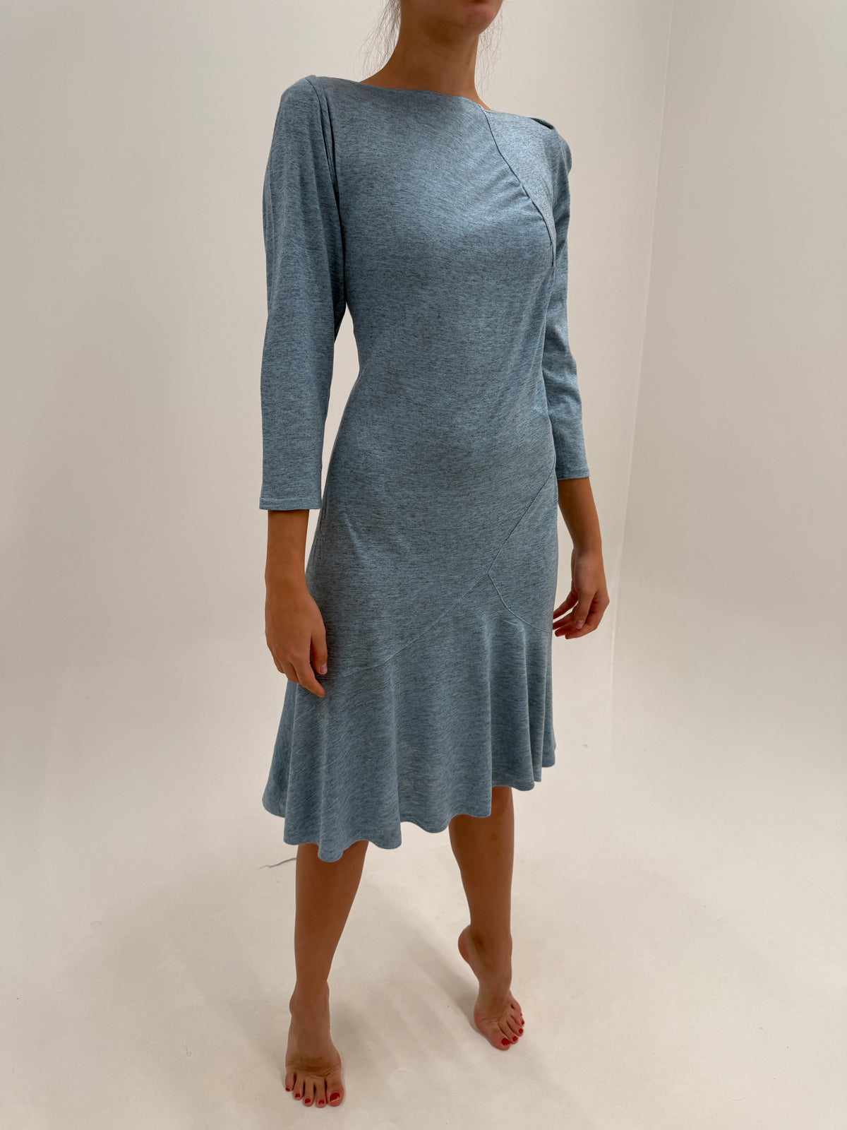 Rochii mermaid vintage noi din tricot extrafin pastelat din bumbac cu un touch de lana