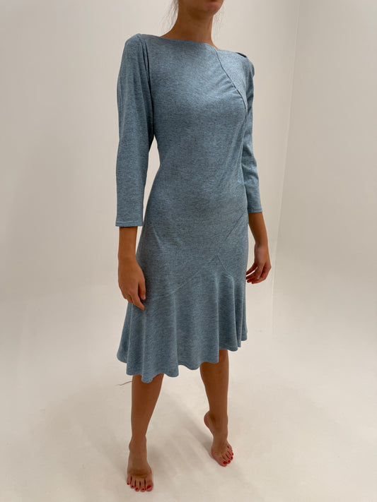 Rochii mermaid vintage noi din tricot extrafin pastelat din bumbac cu un touch de lana