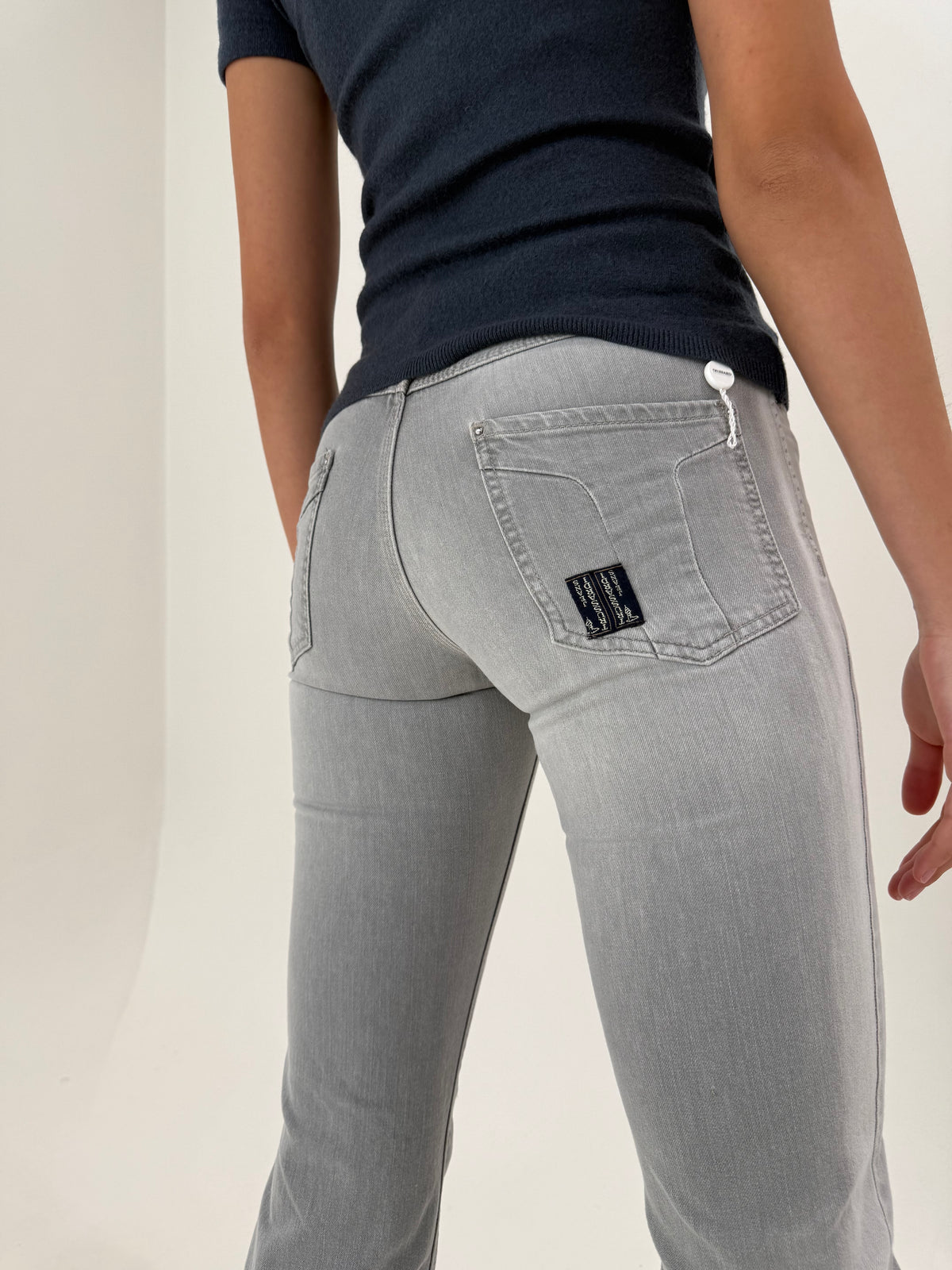 Jeans tall Trussardi silver gray ultra confort modelator noi cu etichetă