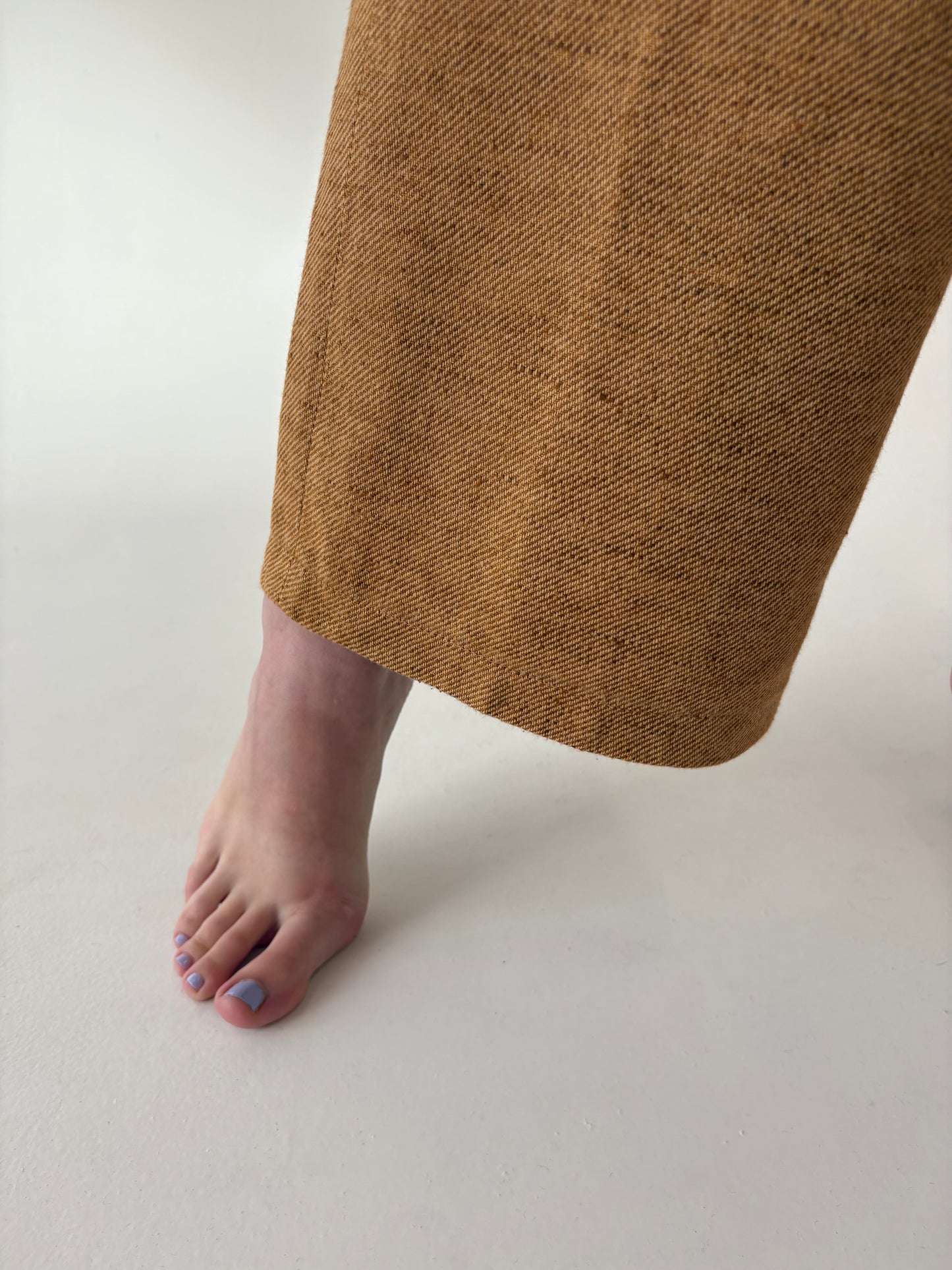 Pantaloni palazzo de brand luxury Pomandere dark camel